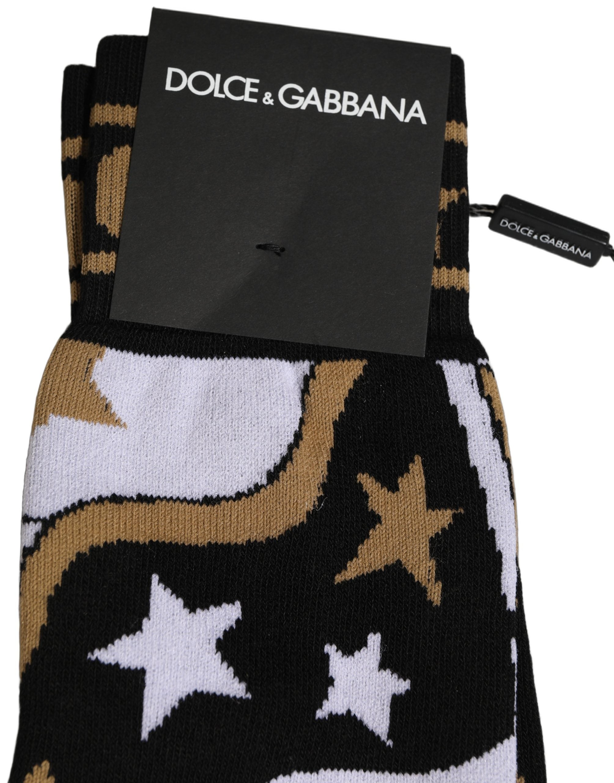 Dolce & Gabbana White Polka Dot Over The Calf Accessory Socks