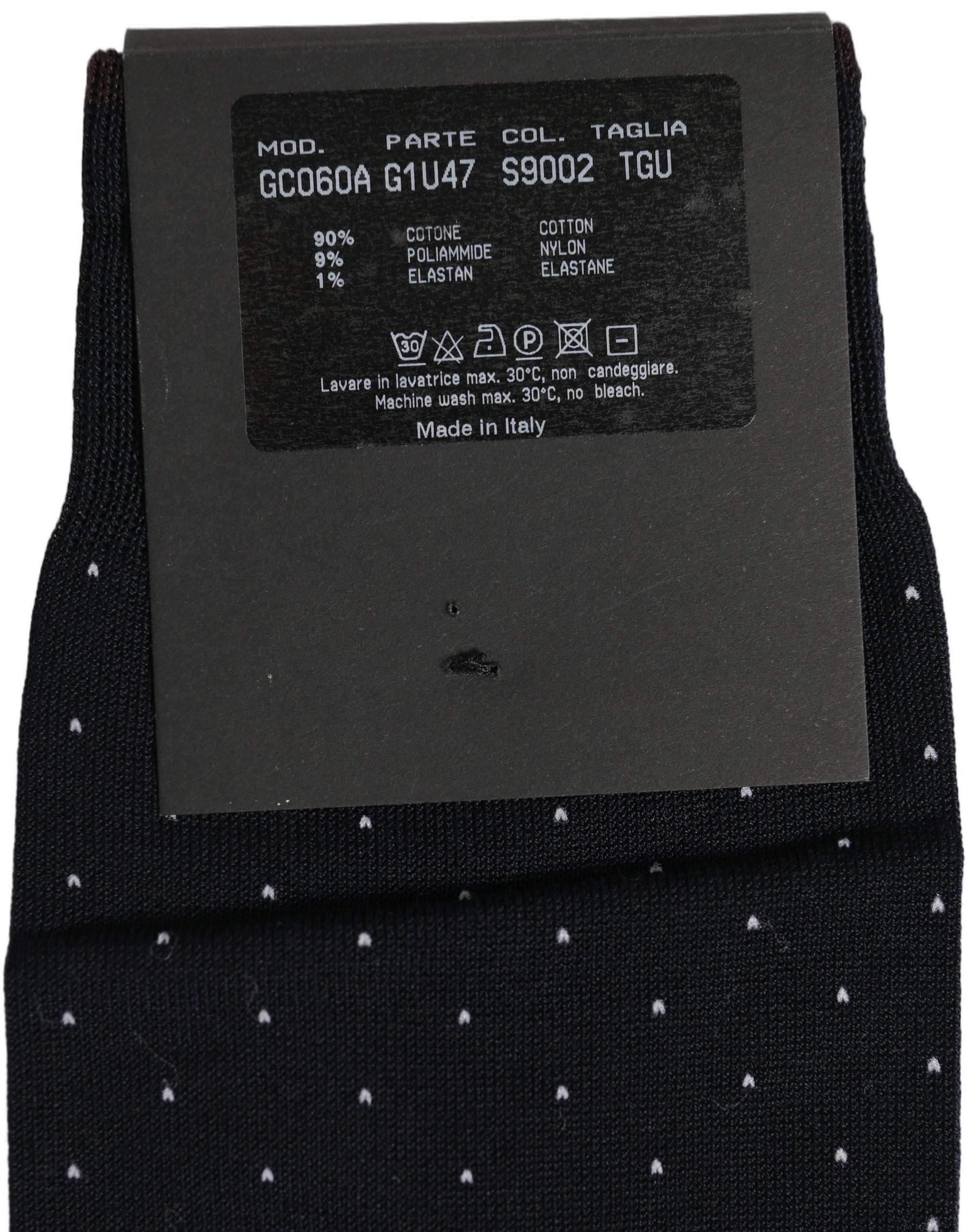 Dolce & Gabbana Men Black Cotton Polka Dot Over The Calf Socks