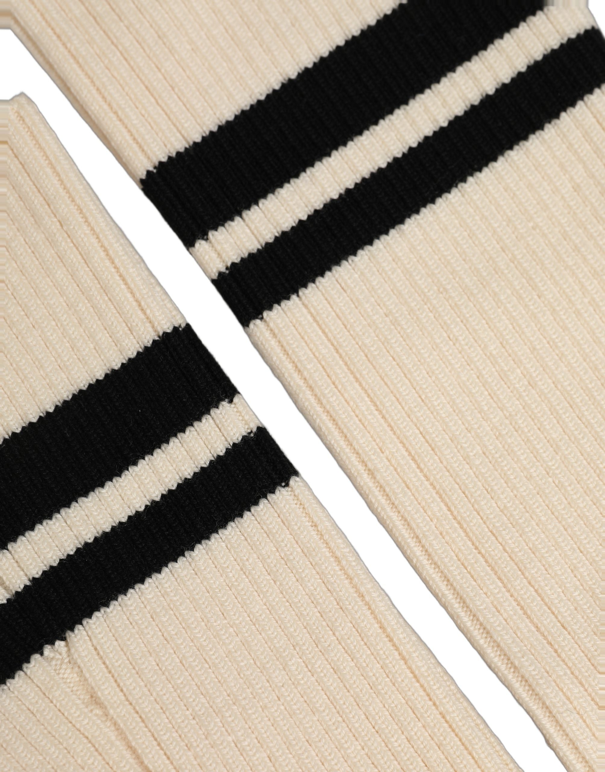 Dolce & Gabbana Cream Wool Thigh High Leg Warmer Accessory Socks