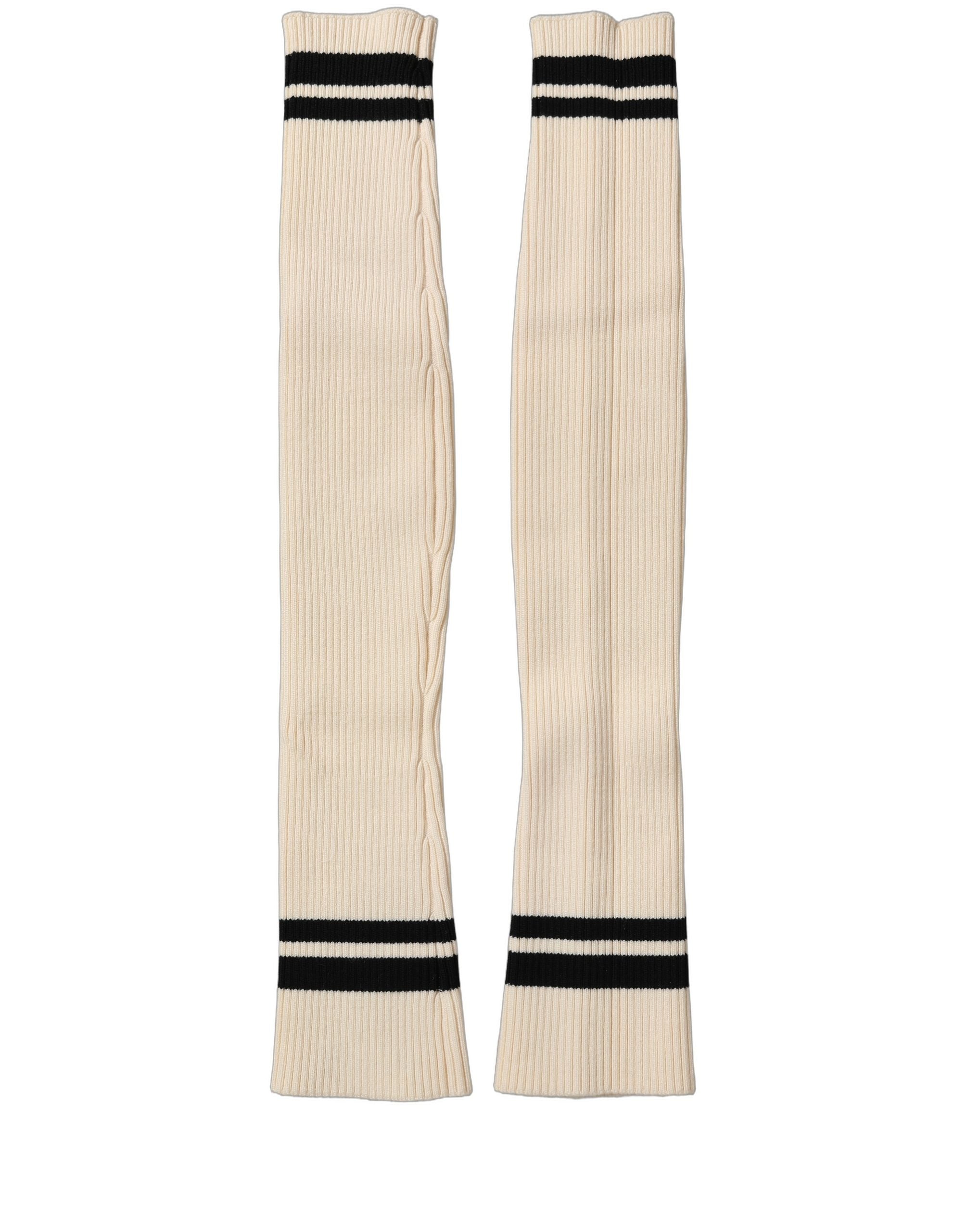 Dolce & Gabbana Cream Wool Thigh High Leg Warmer Accessory Socks