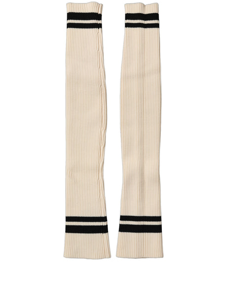 Dolce & Gabbana Cream Wool Thigh High Leg Warmer Accessory Socks