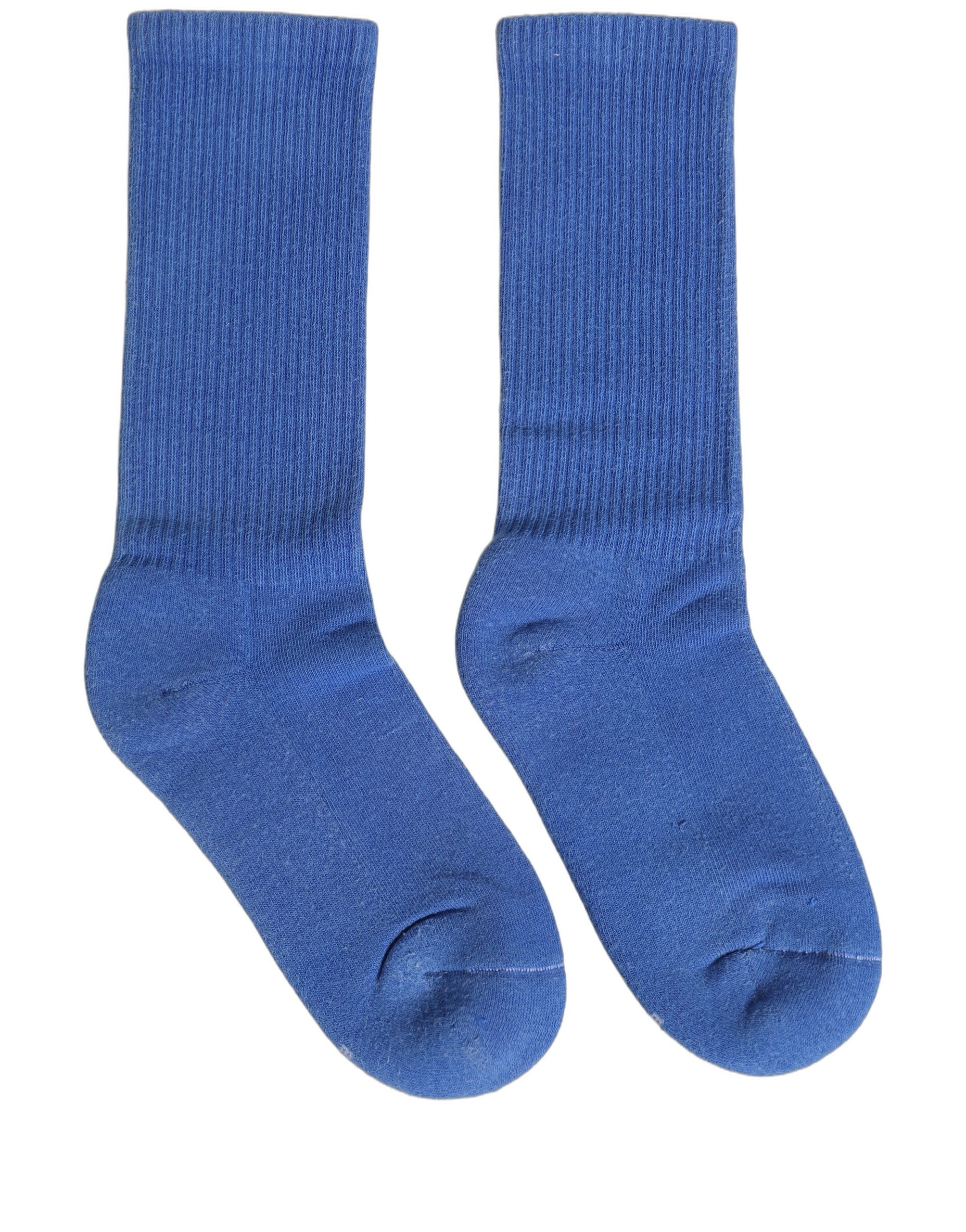 Dolce & Gabbana Blue Cotton Ribbed Mid Calf Women Accessory Socks