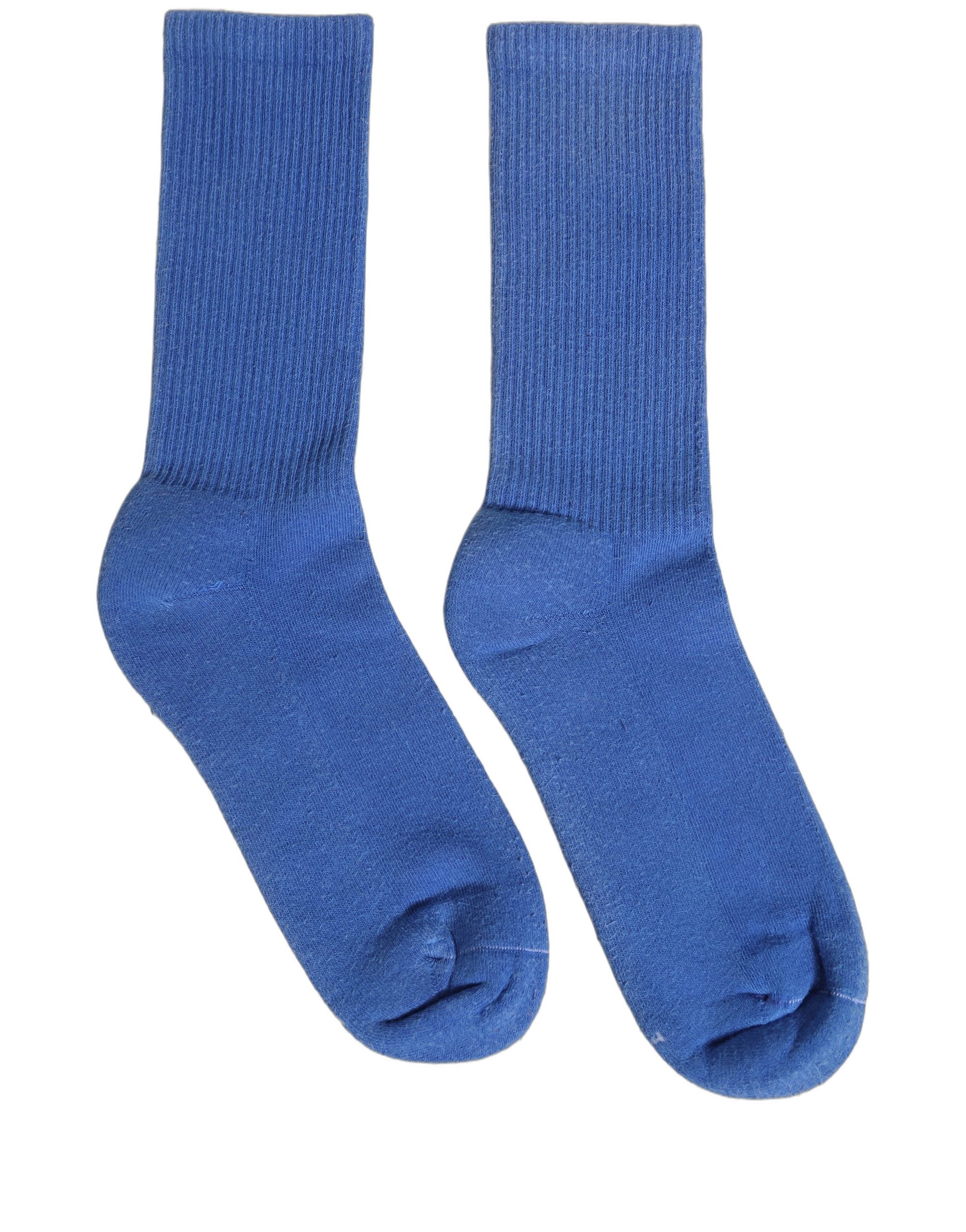 Dolce & Gabbana Blue Cotton Ribbed Mid Calf Women Accessory Socks