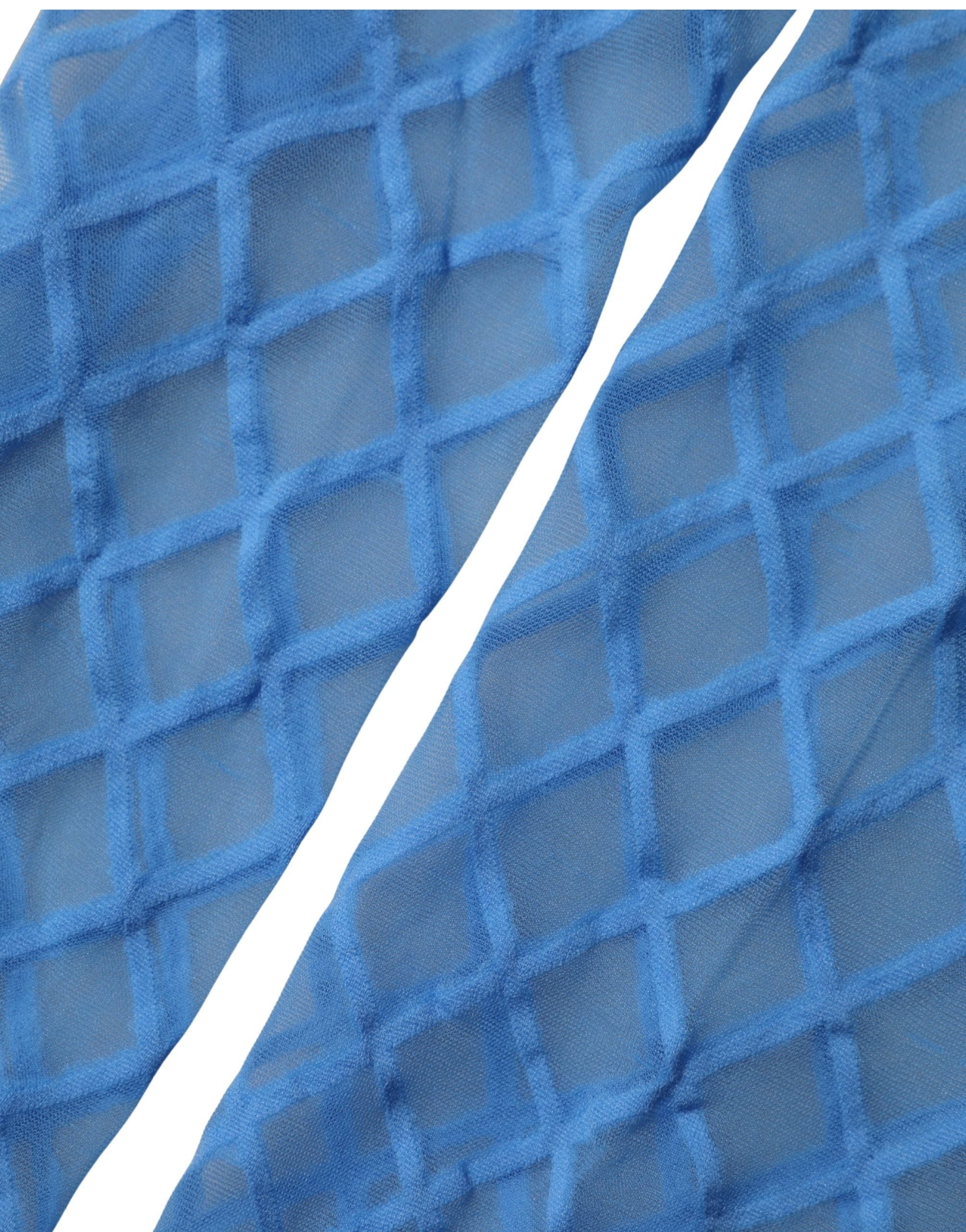Dolce & Gabbana Light Blue Nylon Fishnet Pantyhose Stockings Socks
