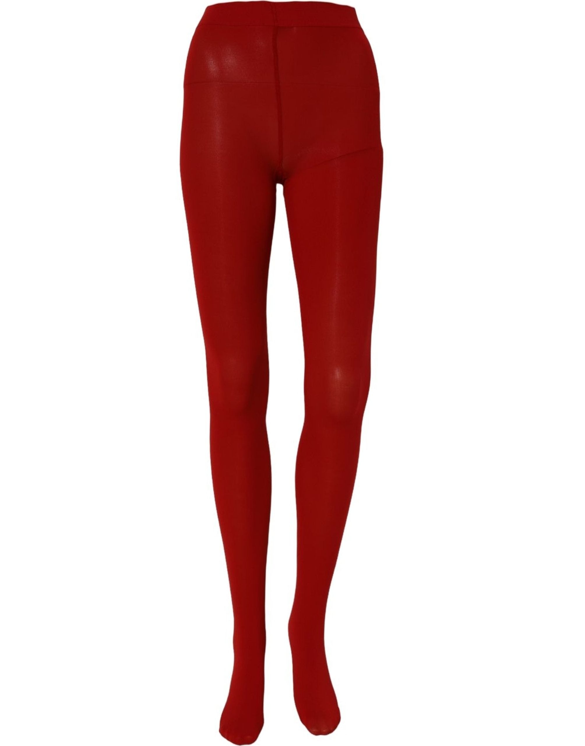 Dolce & Gabbana Red Nylon Tights Stocking Pantyhose Socks
