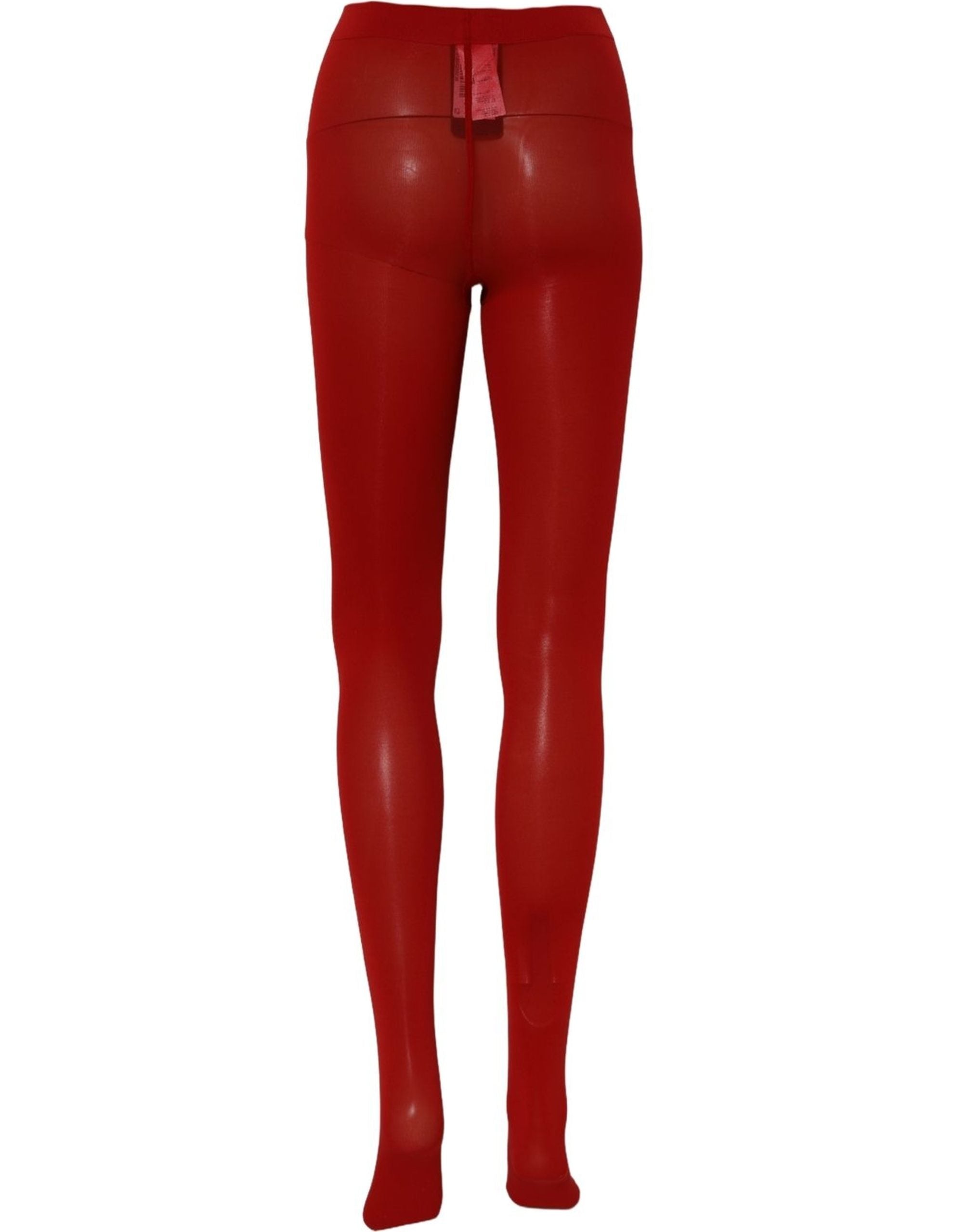Dolce & Gabbana Red Nylon Tights Stocking Pantyhose Socks