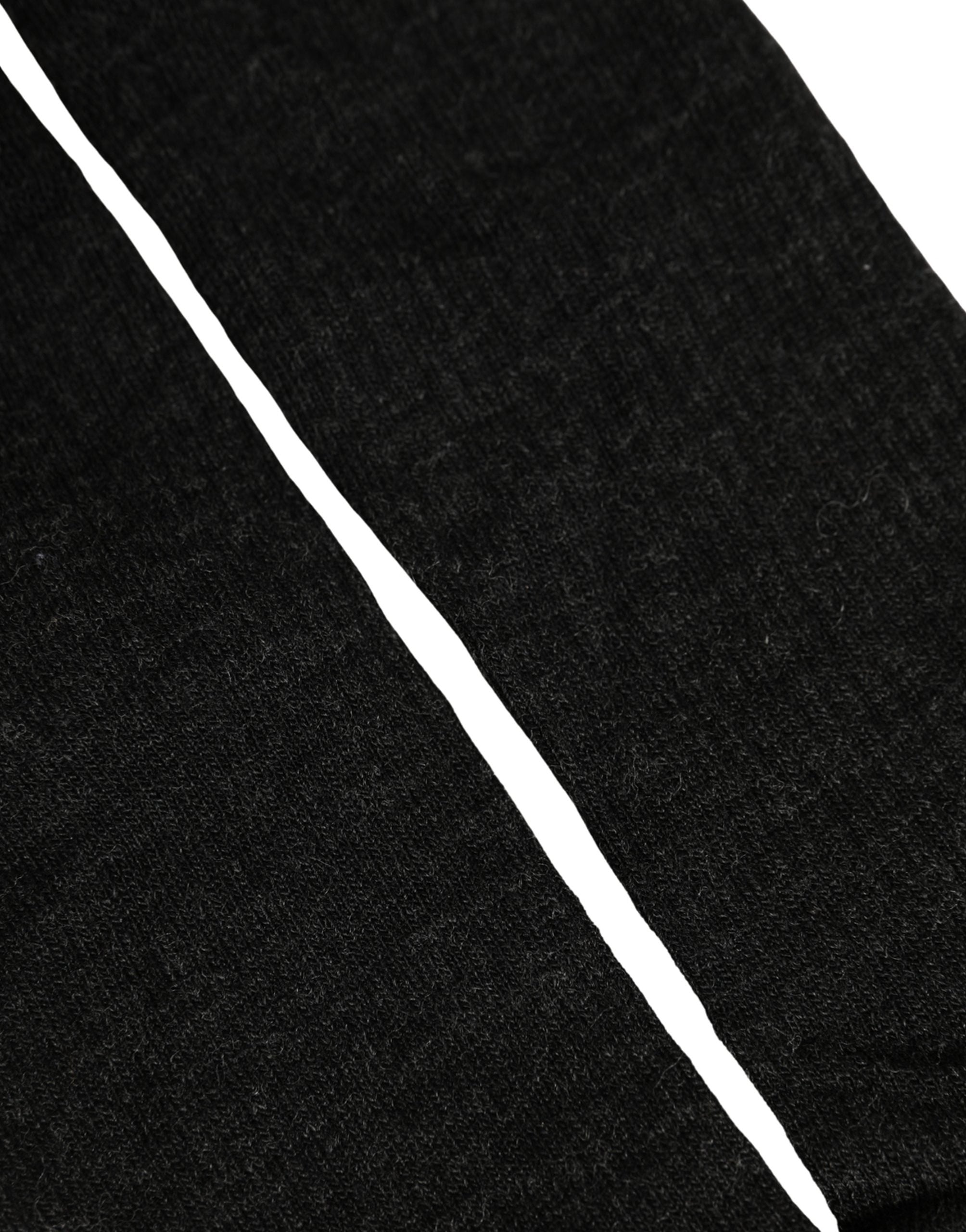 Dolce & Gabbana Black Wool DG Logo Mid Calf Accessory Socks