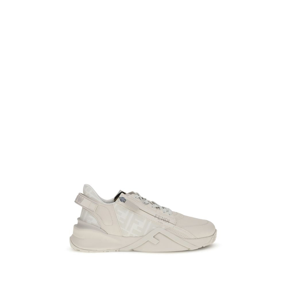 Fendi White Calf Leather Bos Taurus Athletic Sneakers