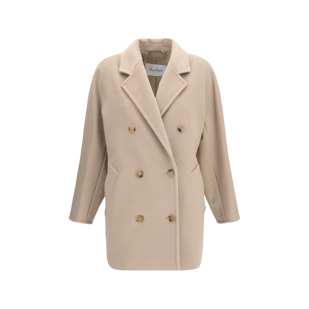 Max Mara Beige Wool Oves Aries Full-Length Jacket