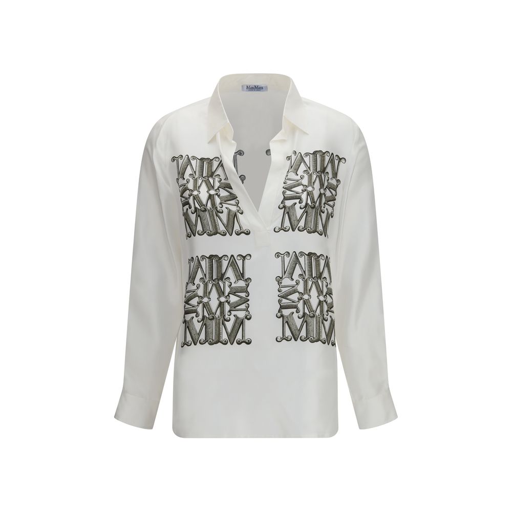 Max Mara White Silk Dress Shirt