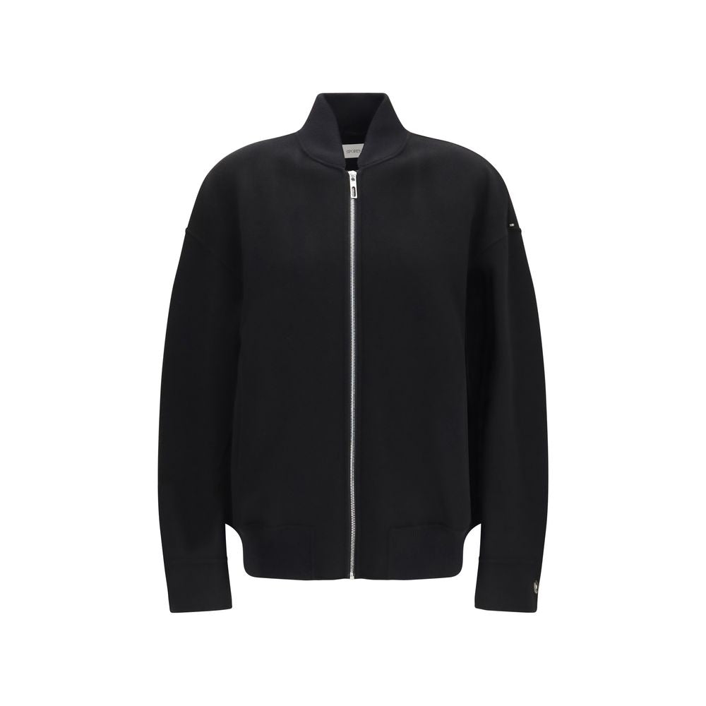 Max Mara Black Wool Oves Aries Full-Length Jacket