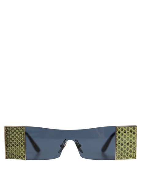 Dolce & Gabbana Gold Metal DG2263 Rectangle Snakeskin Frame Sunglasses