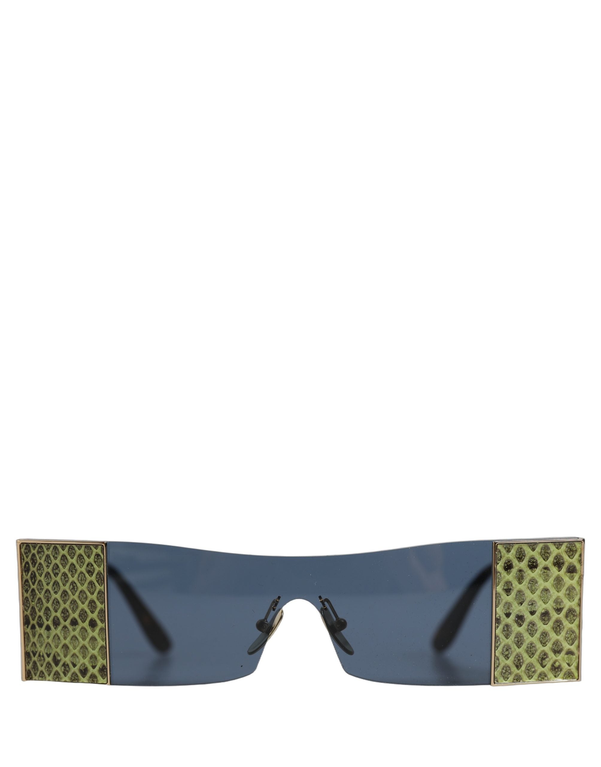 Dolce & Gabbana Gold Metal DG2263 Rectangle Snakeskin Frame Sunglasses