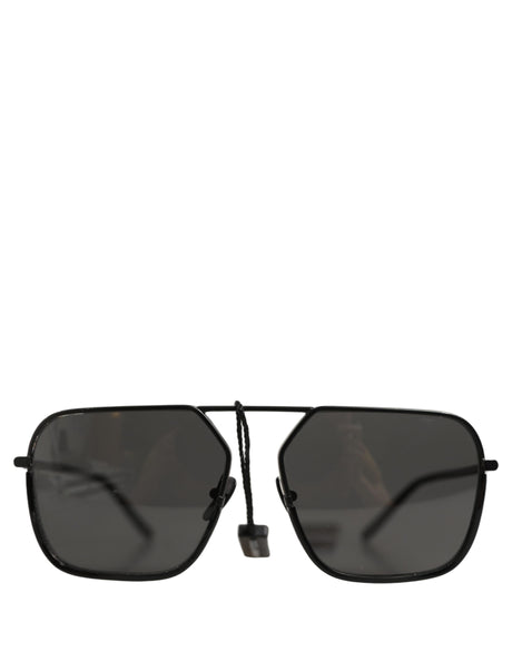 Dolce & Gabbana Black DG2193J Rectangular Metal Frame Eyewear Sunglasses