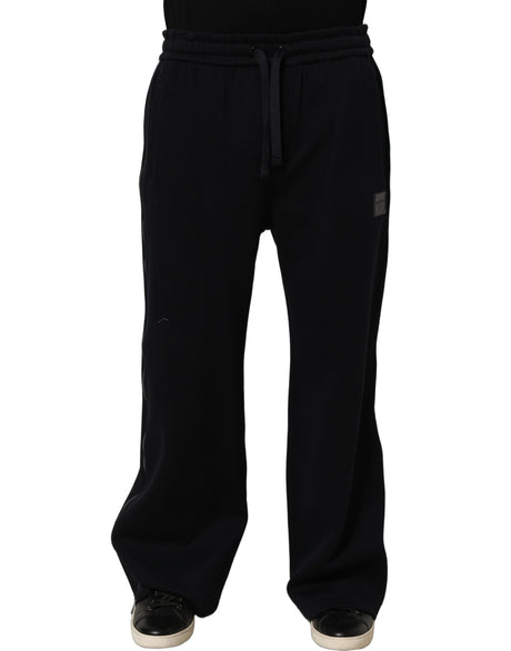 Dolce & Gabbana Dark Blue Relaxed Wide Leg Men Jogger Pants