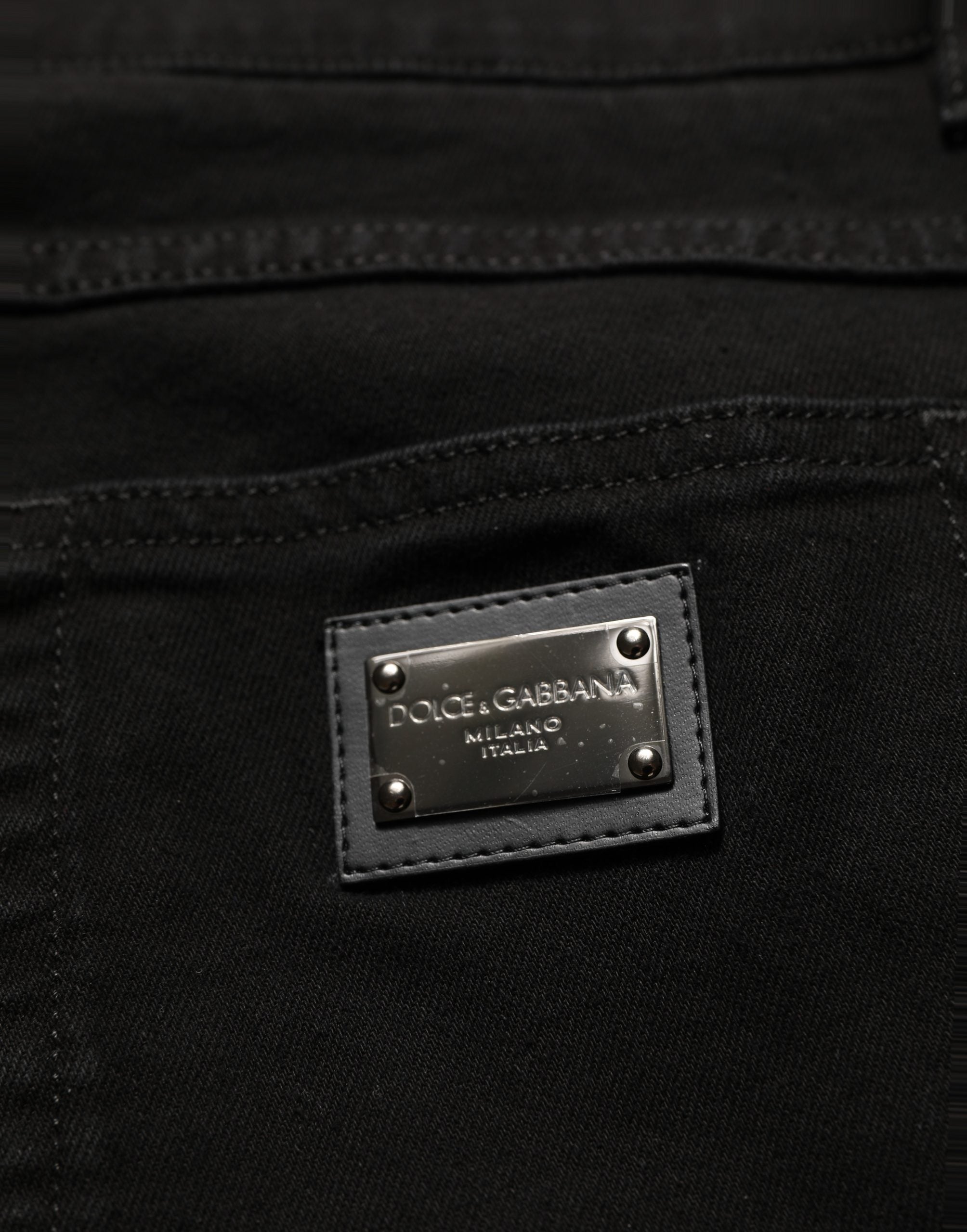 Dolce & Gabbana Black CottonStretch Regular Skinny Denim Jeans