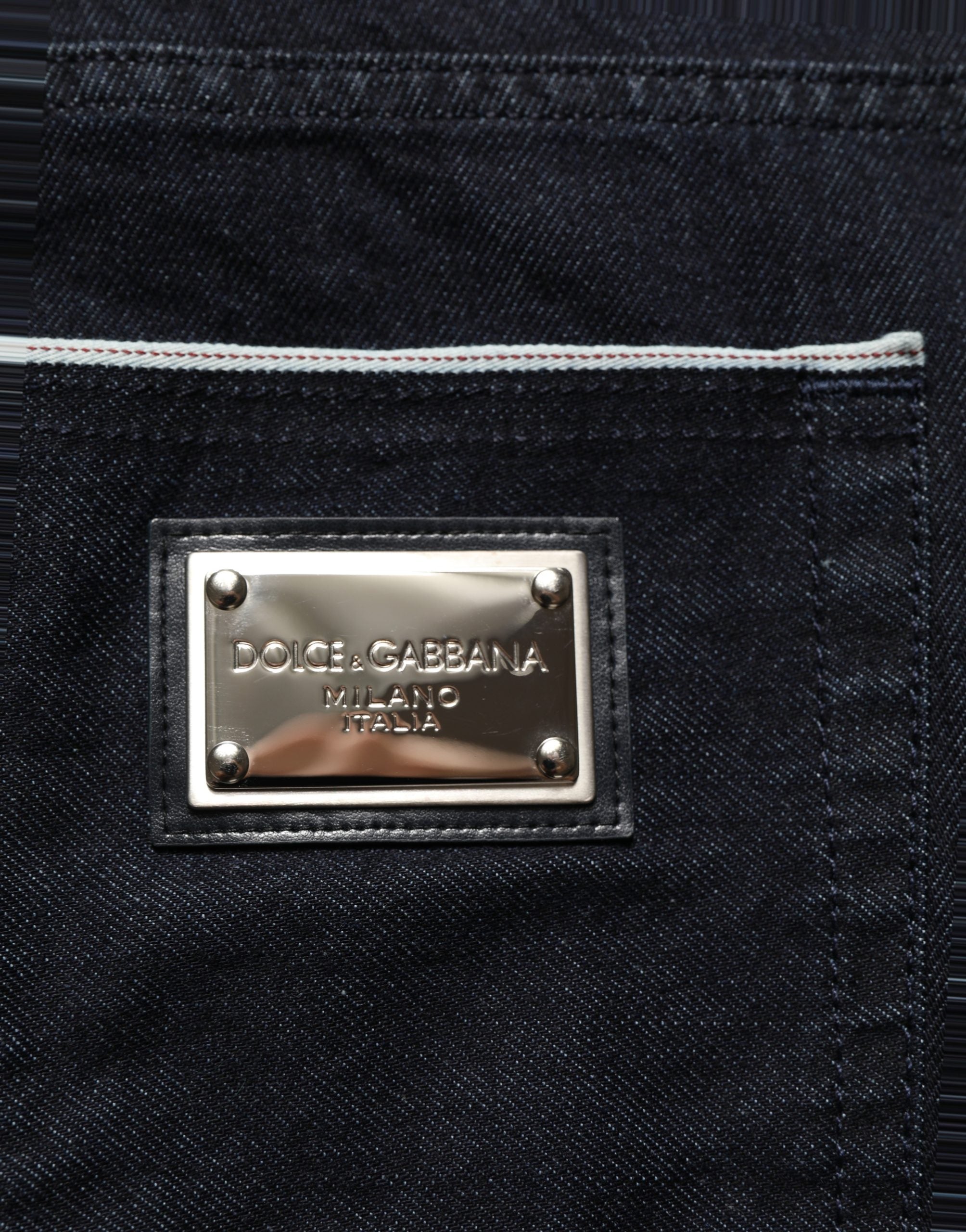 Dolce & Gabbana Black Cotton Stretch Straight Men Denim Jeans