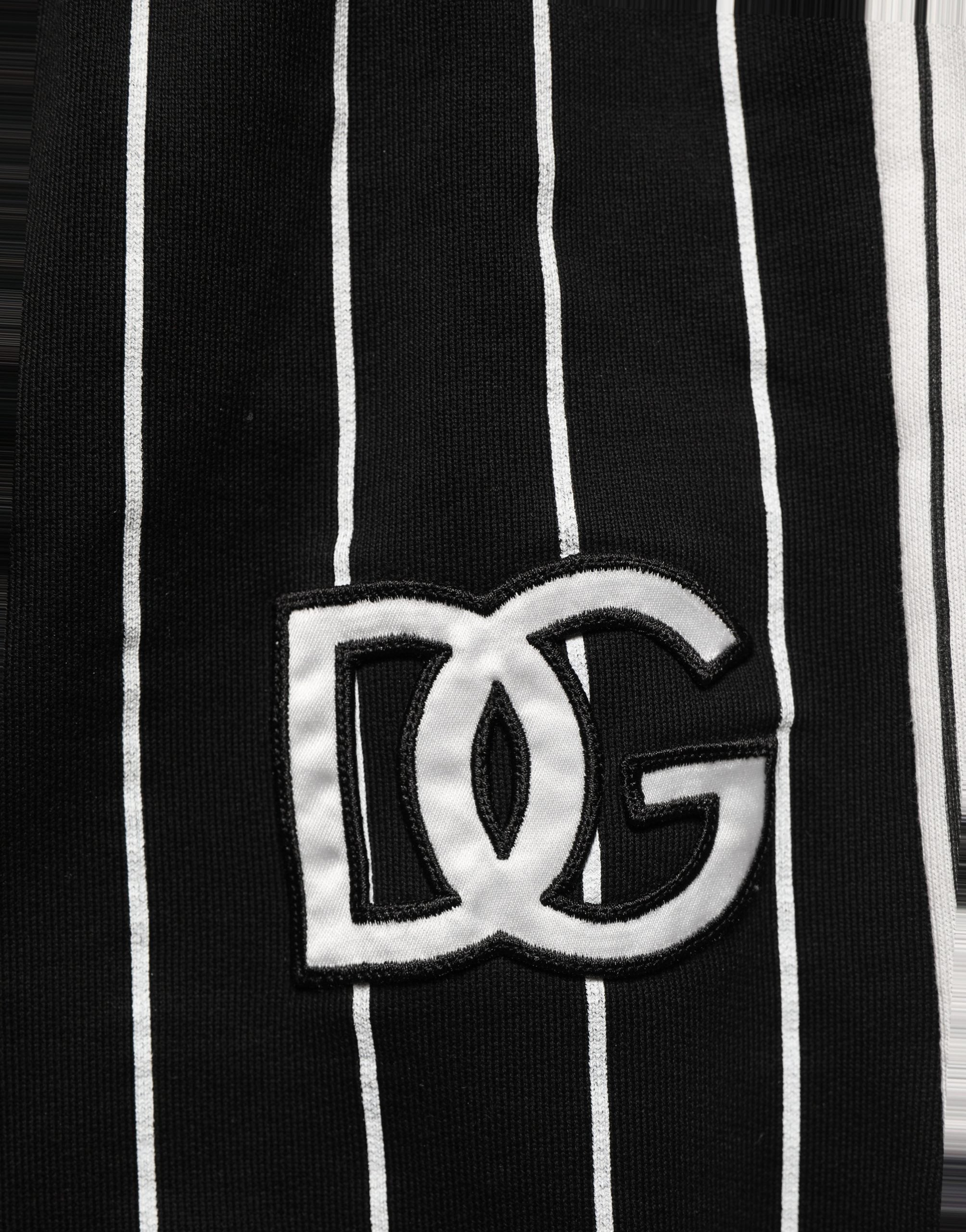 Dolce & Gabbana Black Striped DG Patch Men Sweatpants Pants