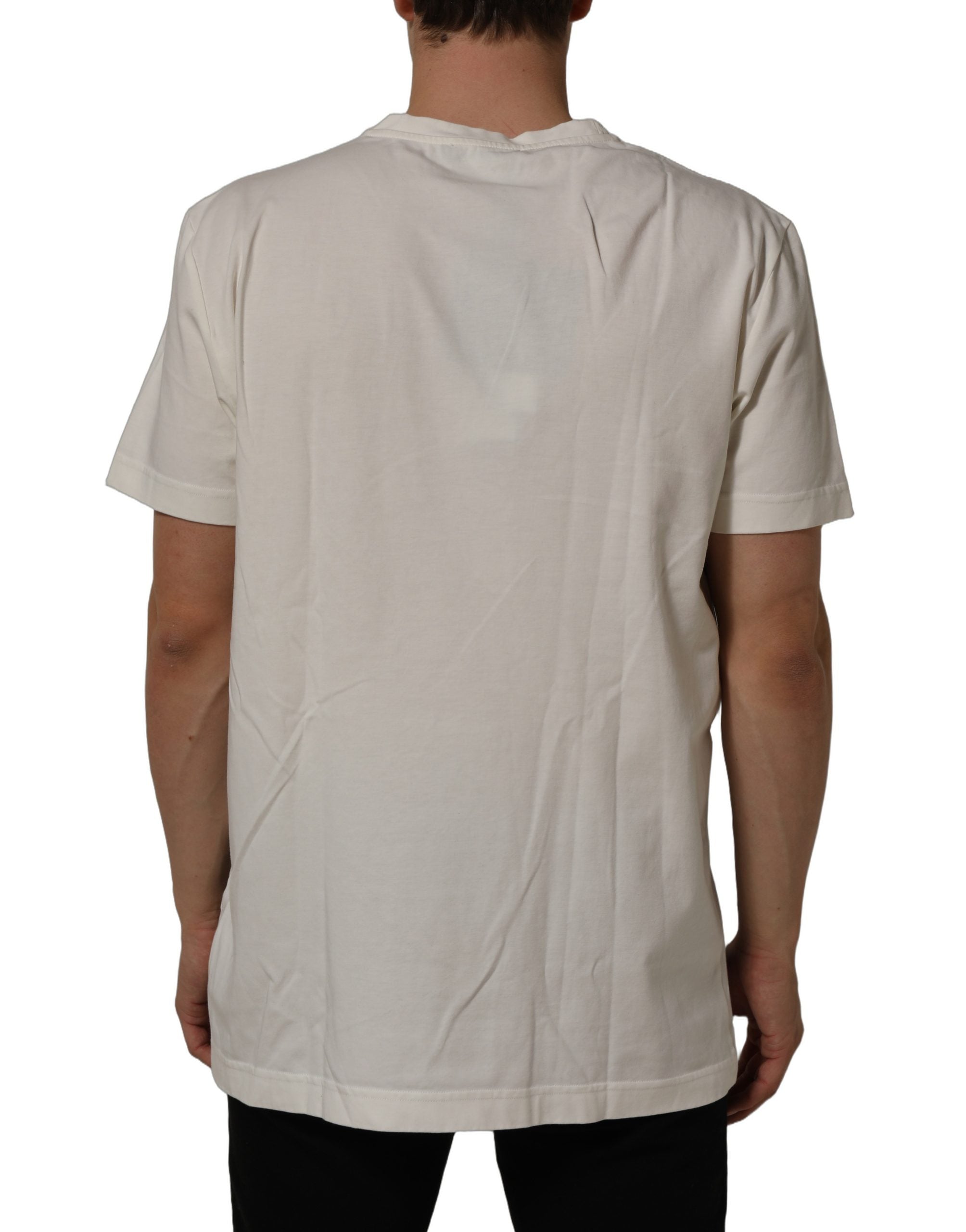 Dolce & Gabbana White Bandana Print Cotton CrewNeck T-shirt