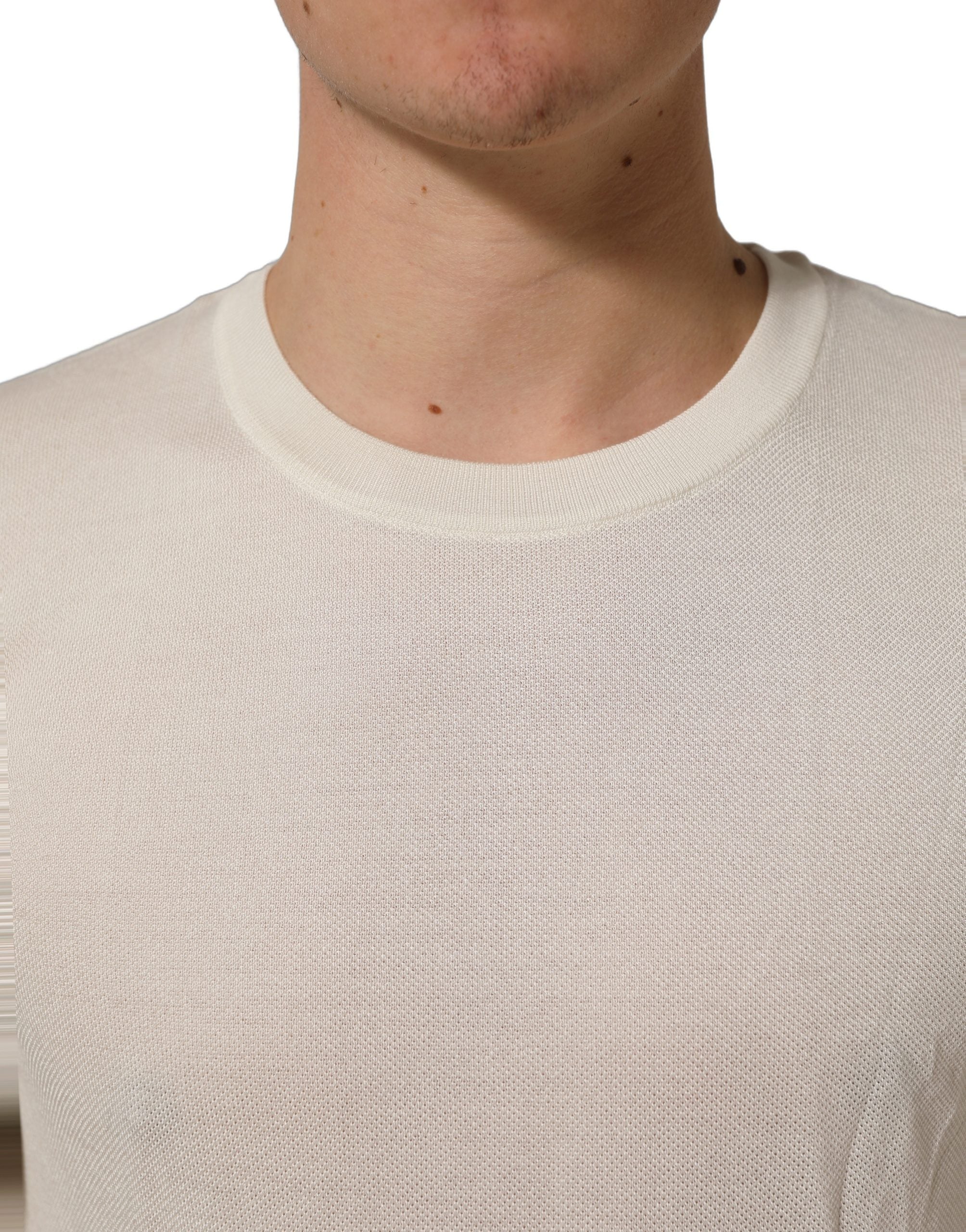 Dolce & Gabbana Off White Crew Neck Short Sleeves T-shirt