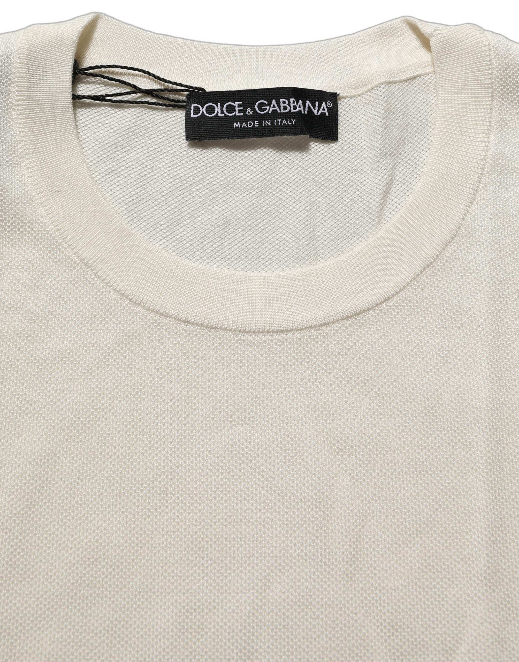 Dolce & Gabbana Off White Crew Neck Short Sleeves T-shirt