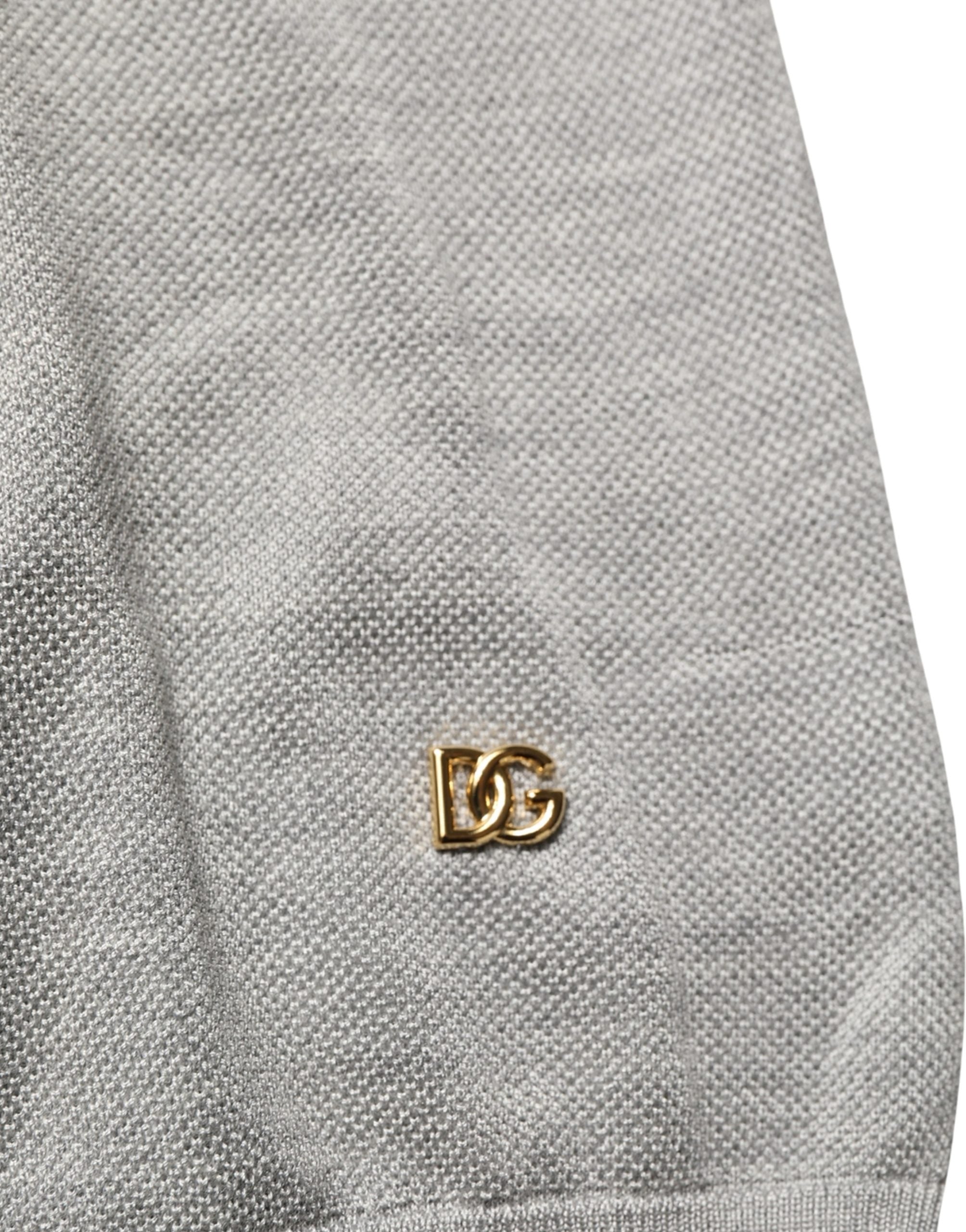 Dolce & Gabbana Gray Silk Crew Neck Short Sleeves T-shirt