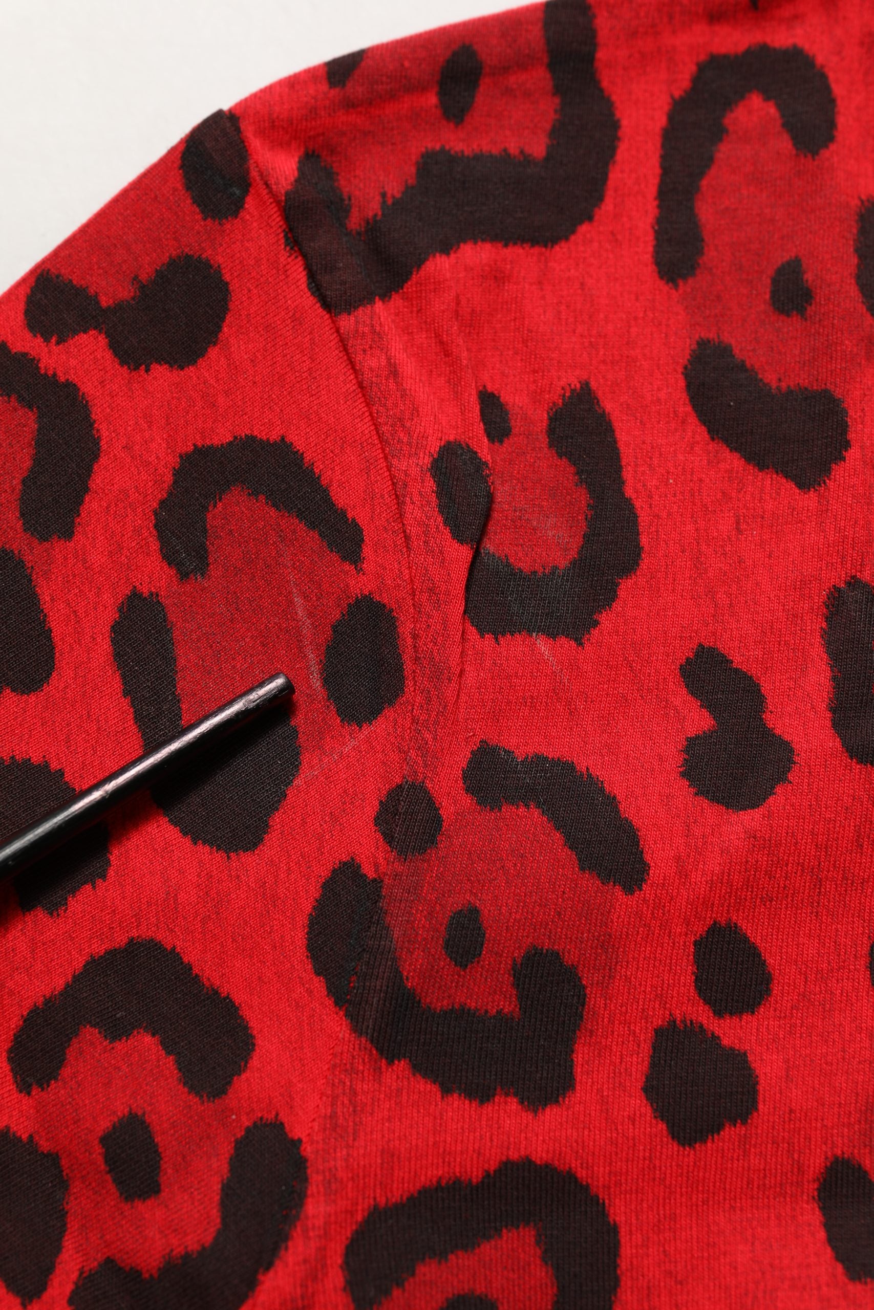 Dolce & Gabbana Red Leopard Print Short Sleeved Men T-shirt