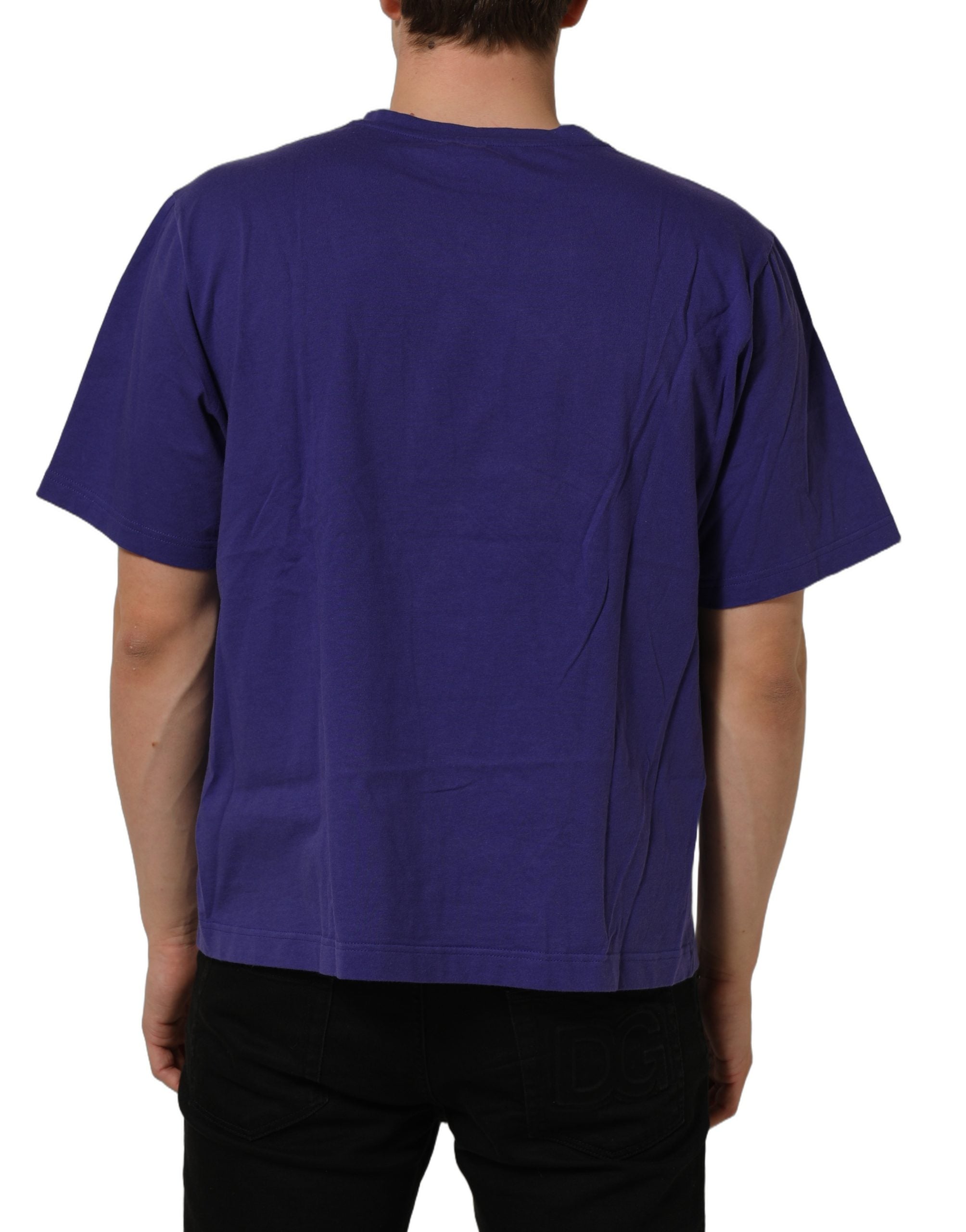 Dolce & Gabbana Violet Cotton Crew Neck Short Sleeve T-shirt