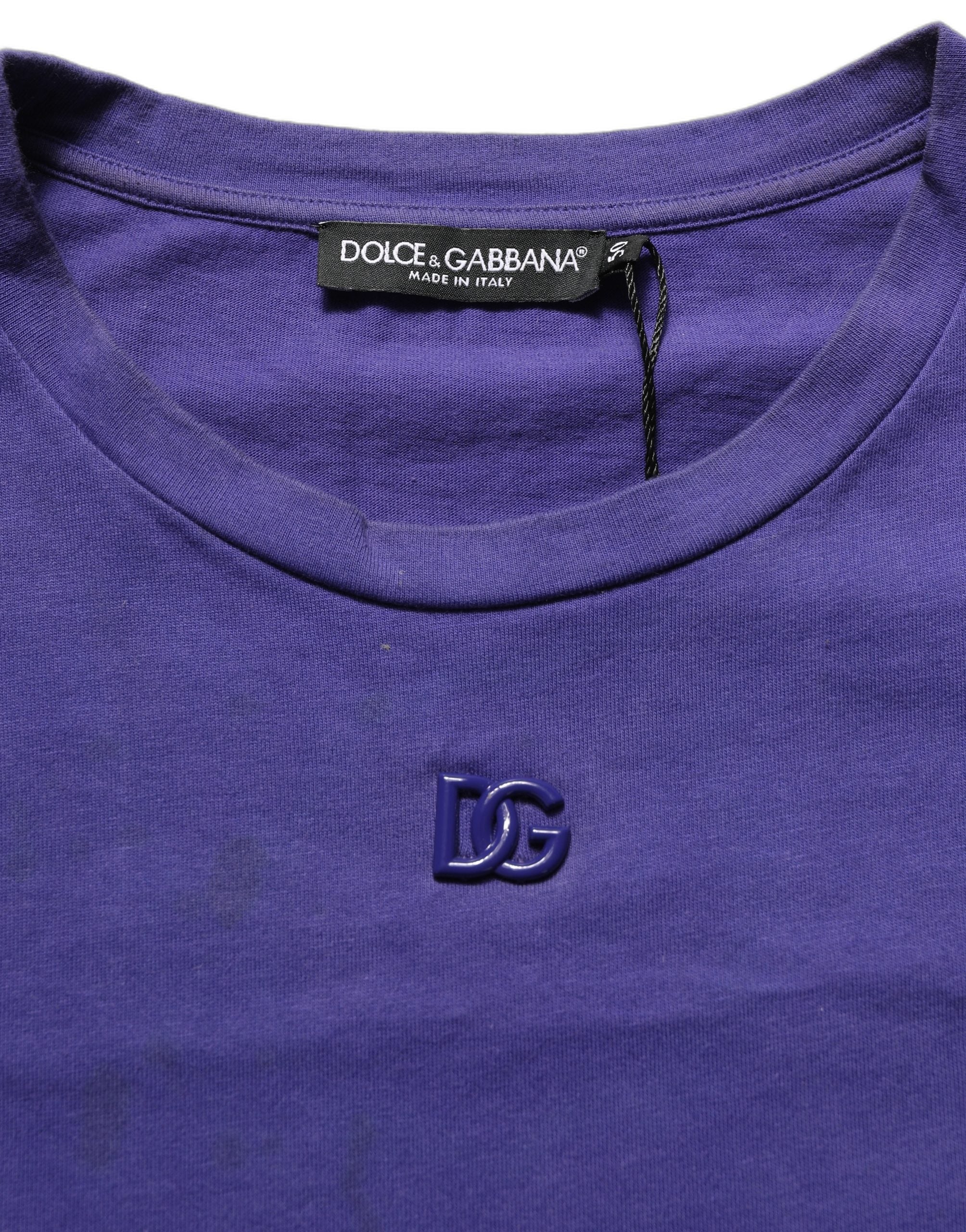 Dolce & Gabbana Violet Cotton Crew Neck Short Sleeve T-shirt