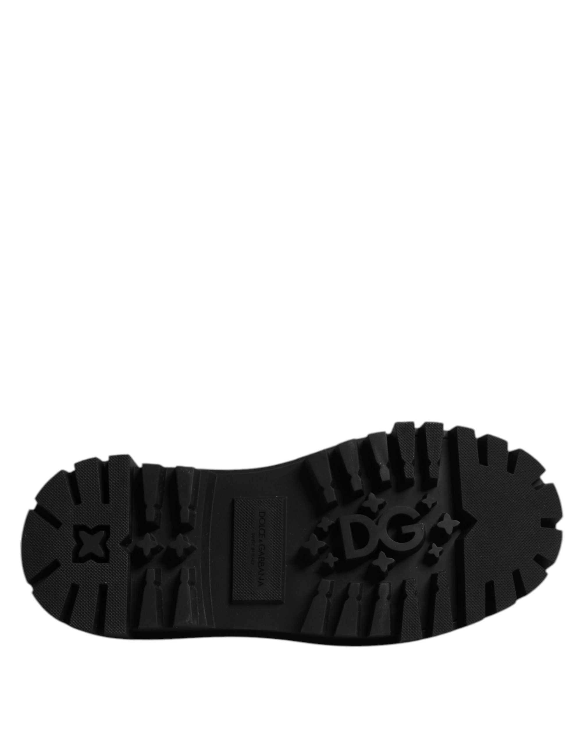 Dolce & Gabbana Black Leather Hi-Trekking Derby Shoes