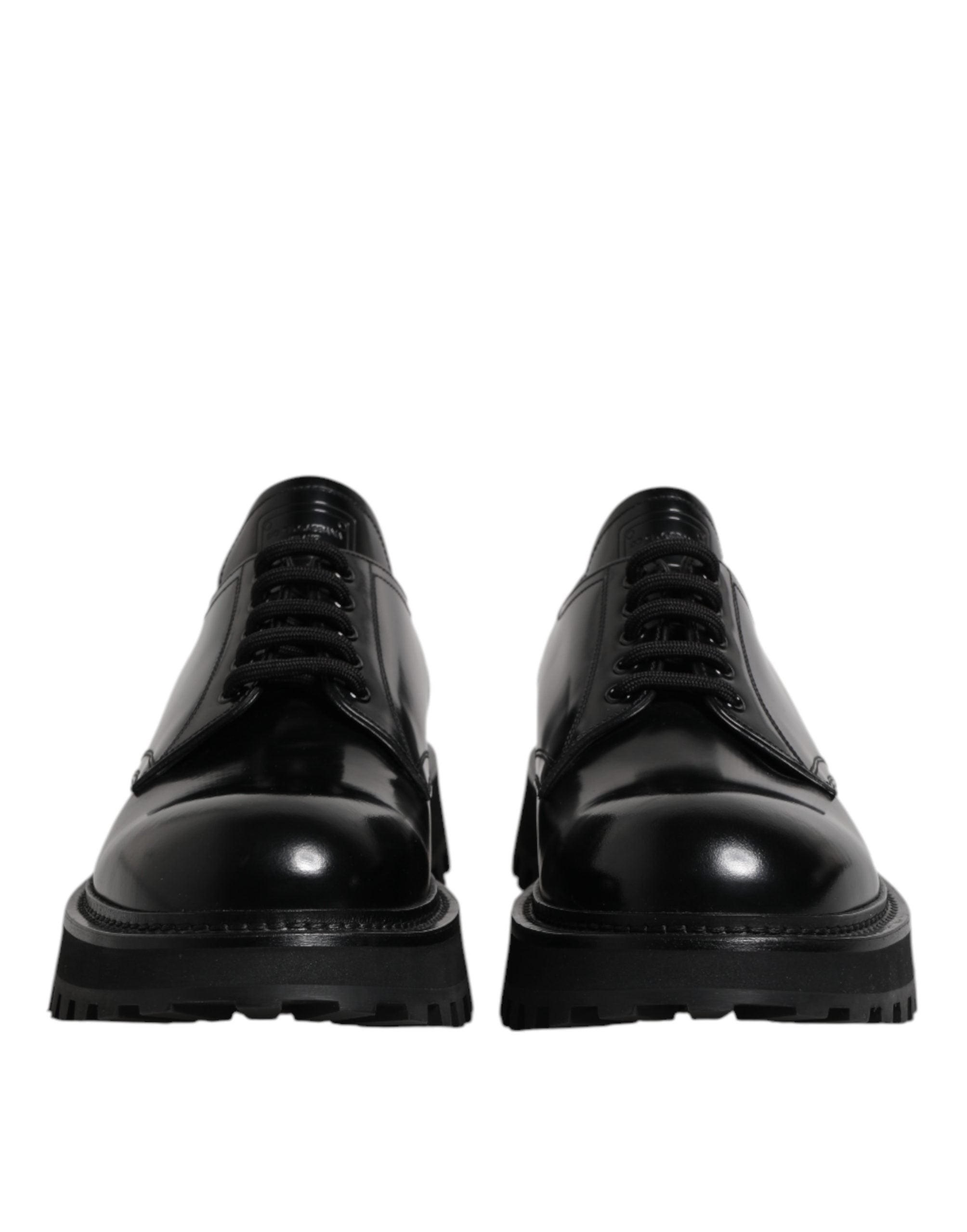 Dolce & Gabbana Black Calf Leather Hi-Trekking Derby Shoes
