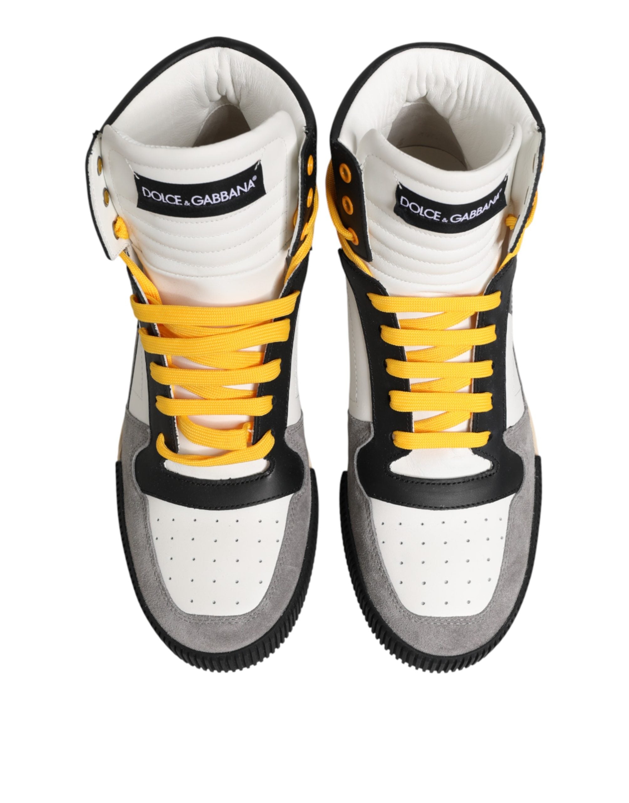 Dolce & Gabbana Multicolor Calf High Top Sneakers Shoes