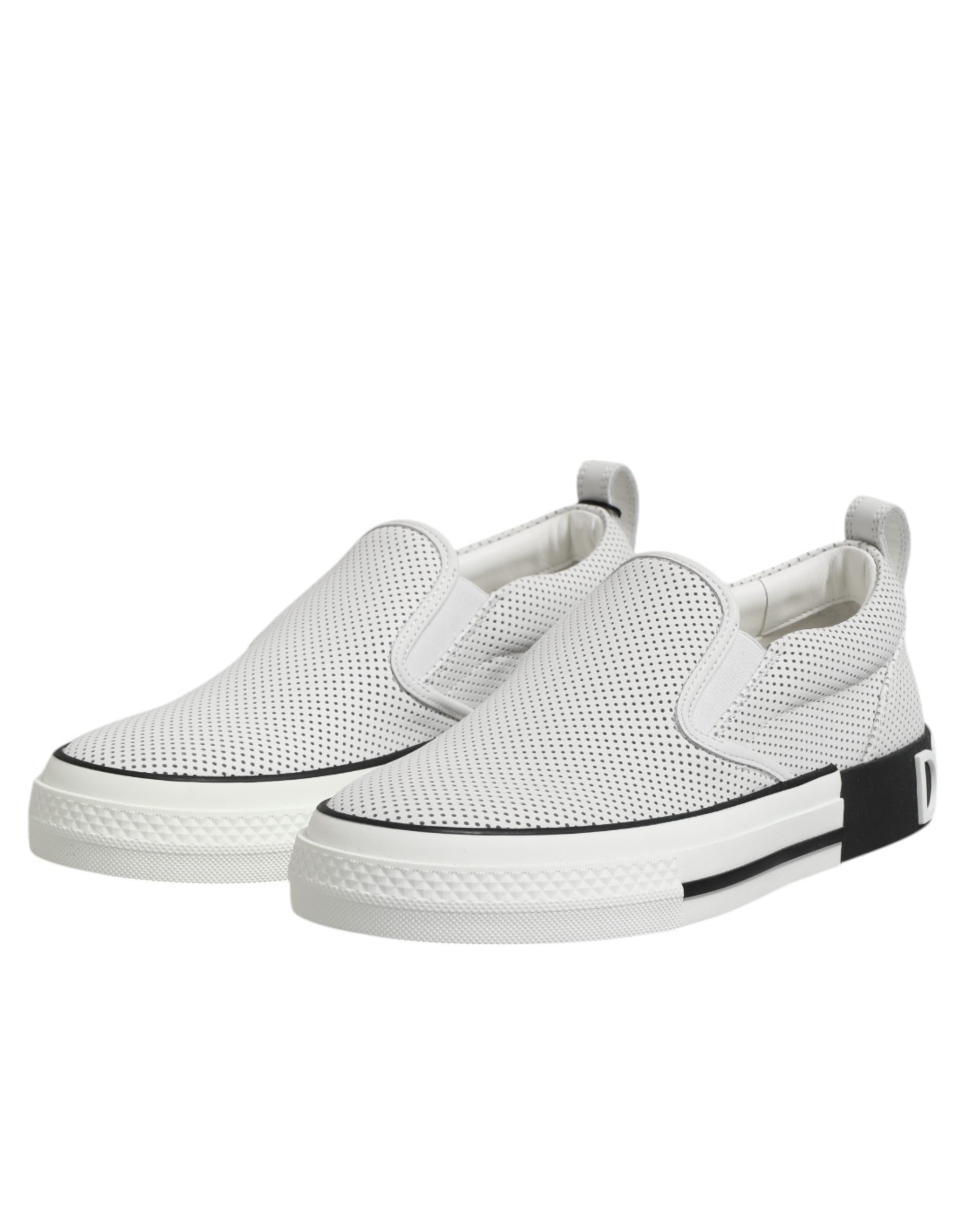 Dolce & Gabbana White Perforated Custom 2.Zero Sneakers Shoes