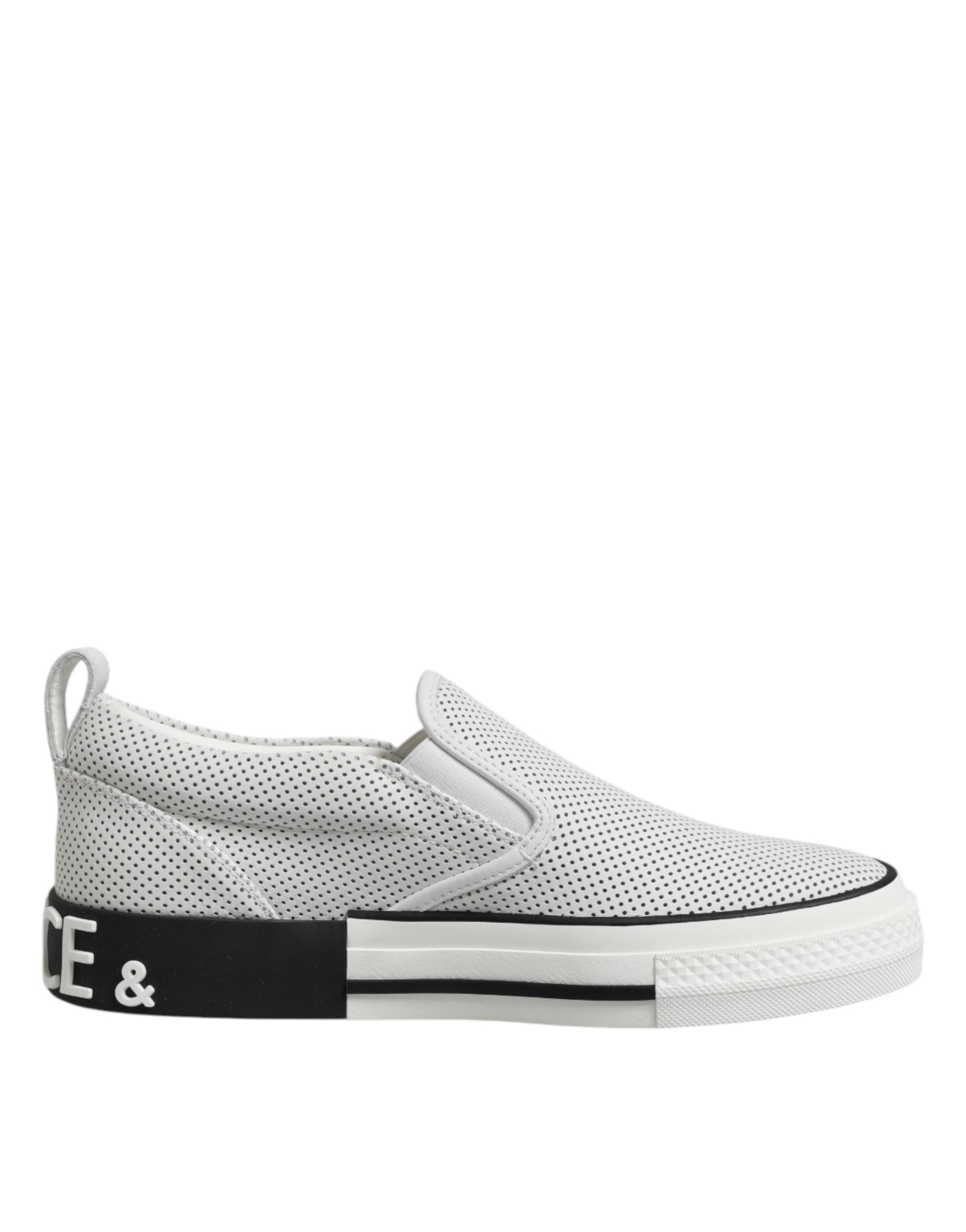 Dolce & Gabbana White Perforated Custom 2.Zero Sneakers Shoes