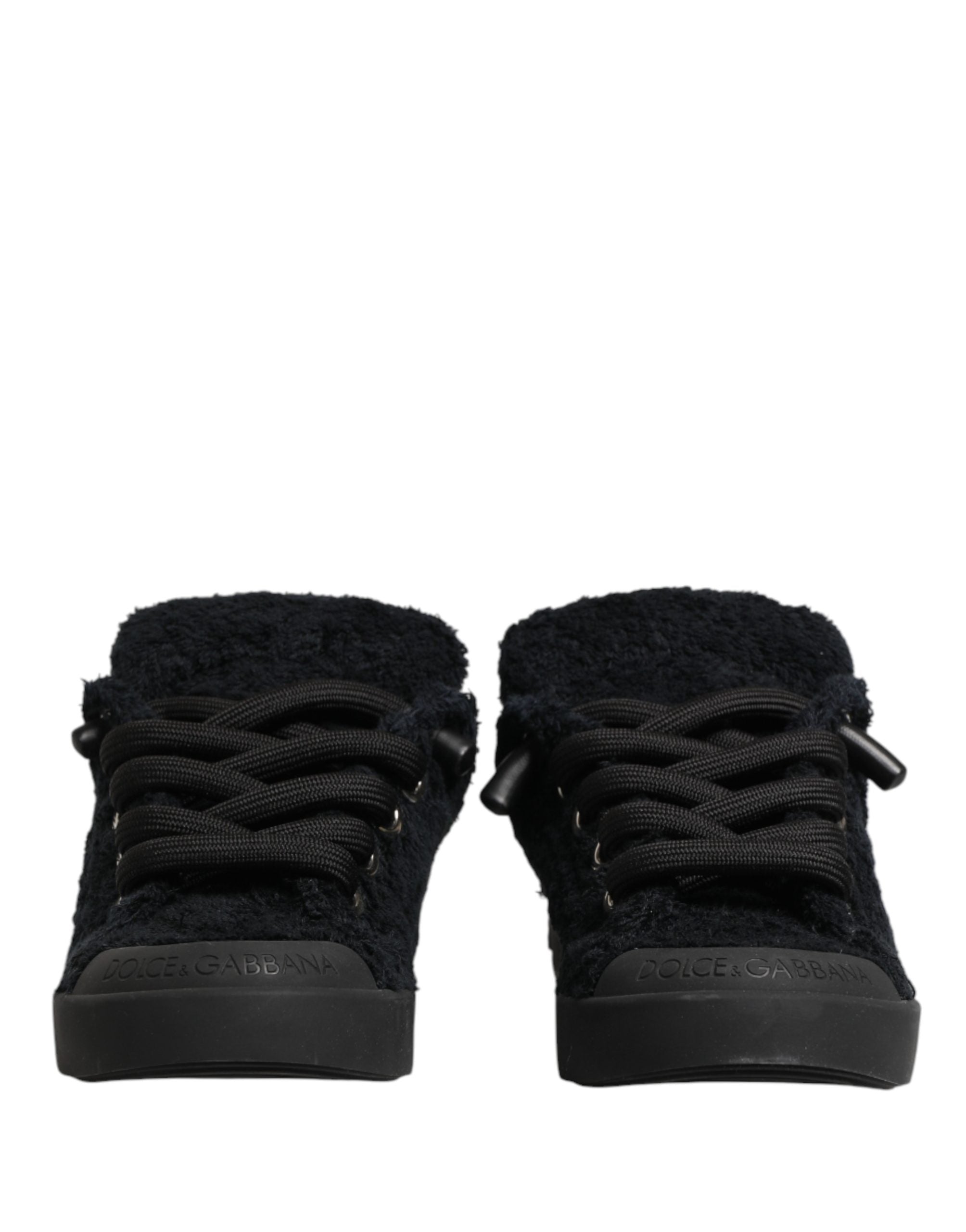 Dolce & Gabbana Black Portofino Lace-Up Sneakers Shoes