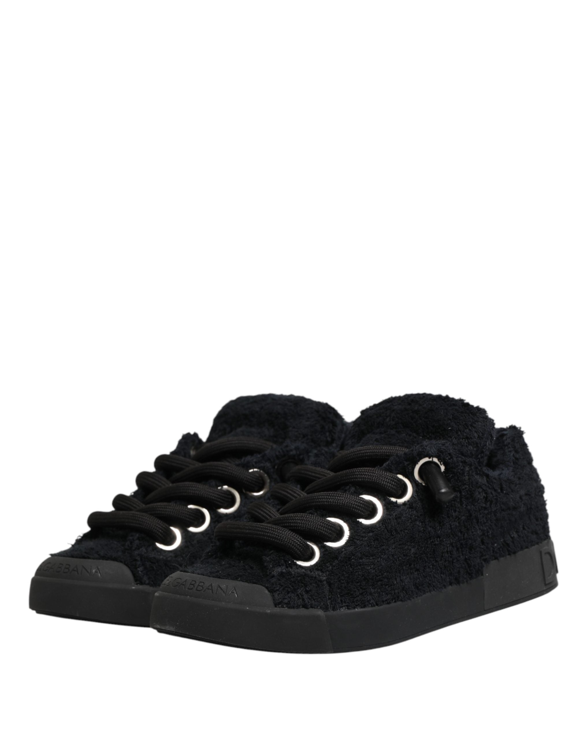 Dolce & Gabbana Black Portofino Lace-Up Sneakers Shoes