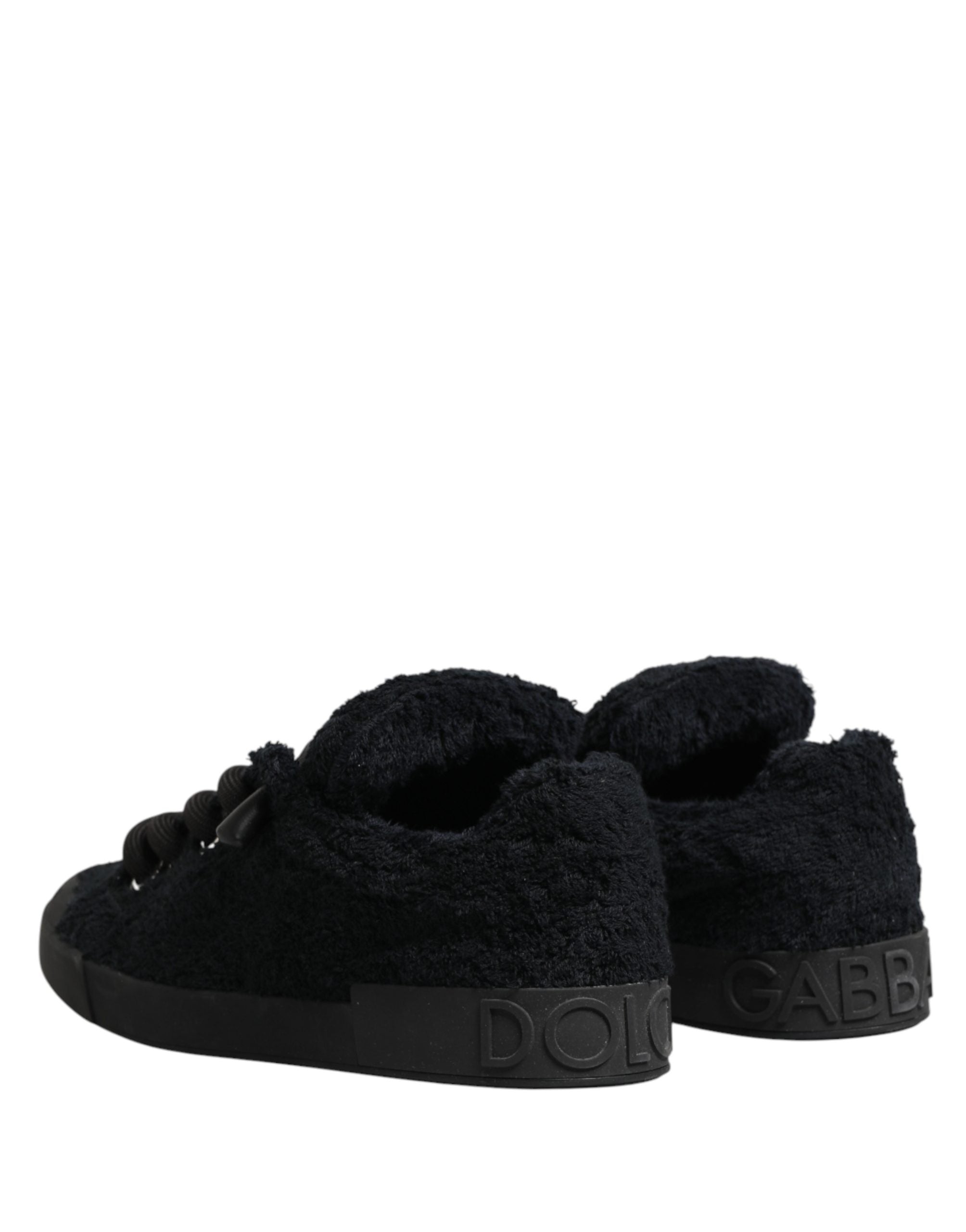 Dolce & Gabbana Black Portofino Lace-Up Sneakers Shoes