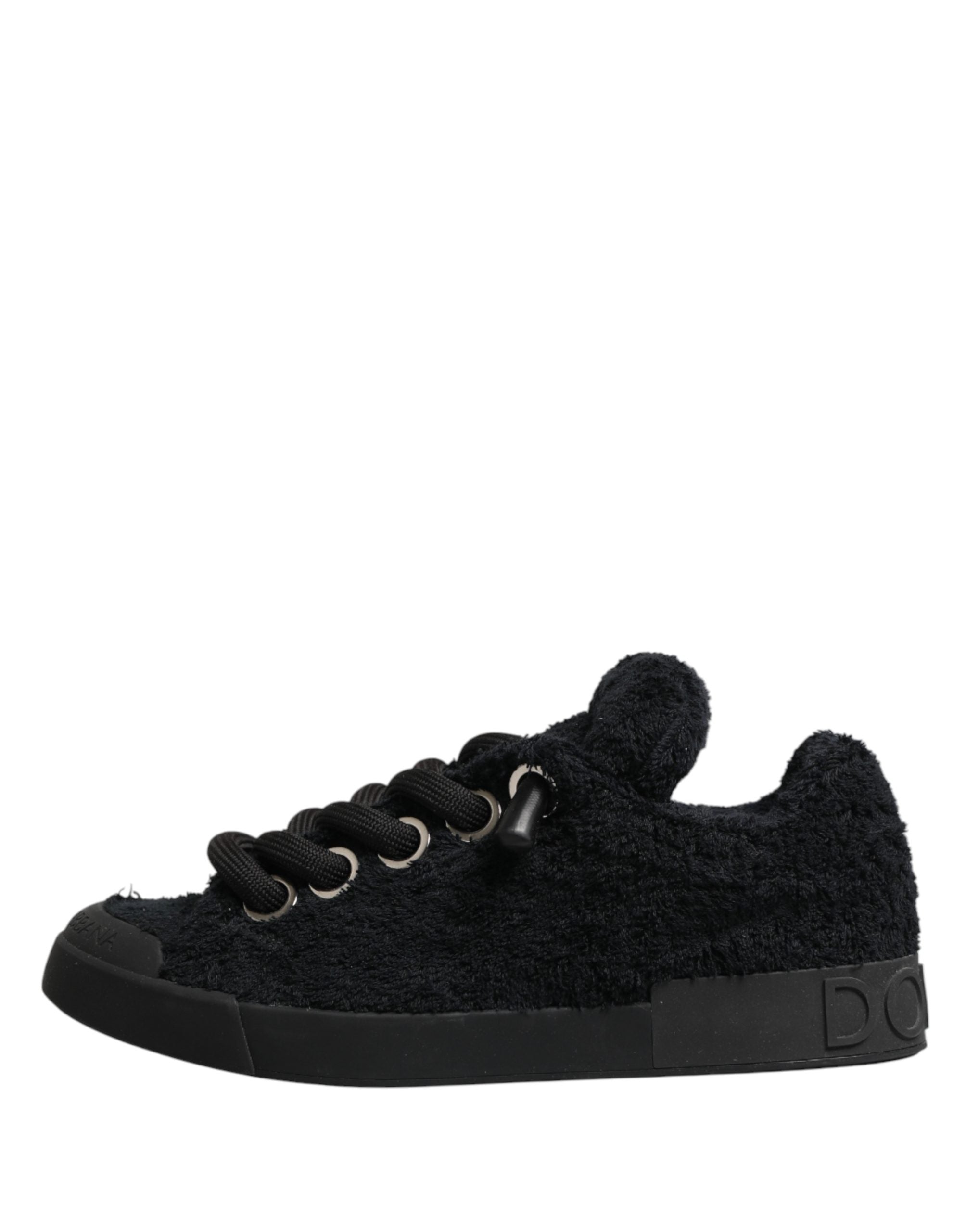 Dolce & Gabbana Black Portofino Lace-Up Sneakers Shoes