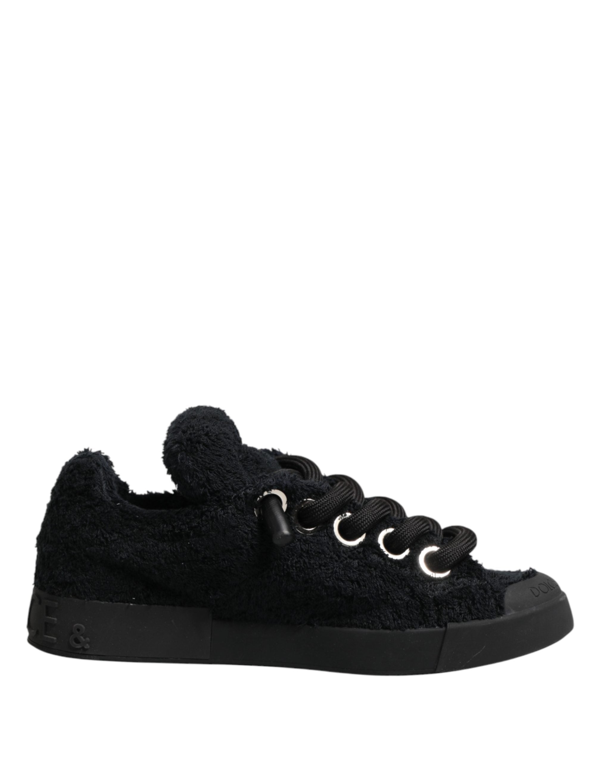 Dolce & Gabbana Black Portofino Lace-Up Sneakers Shoes