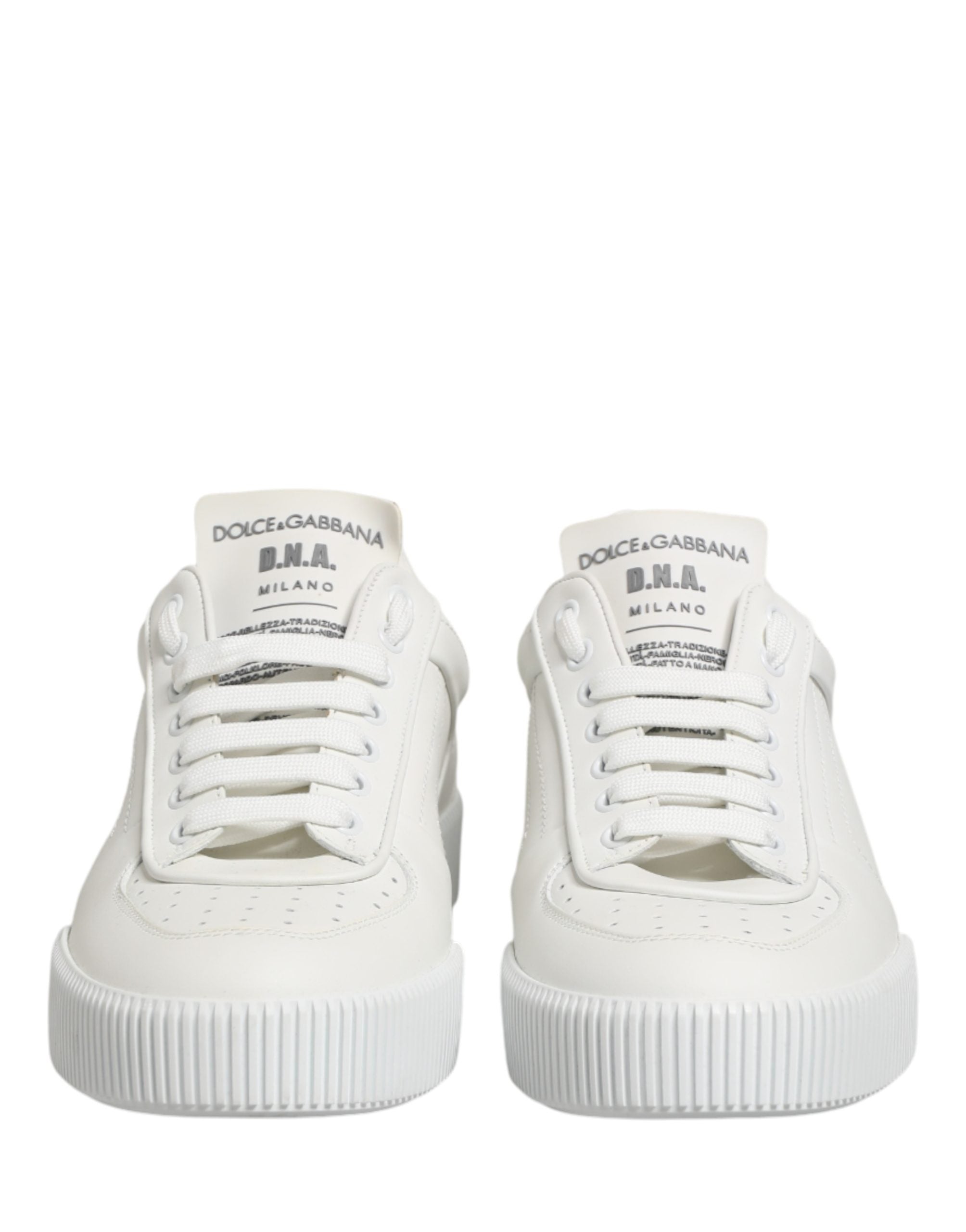Dolce & Gabbana White Miami Leather Low Top Men Sneakers Shoes