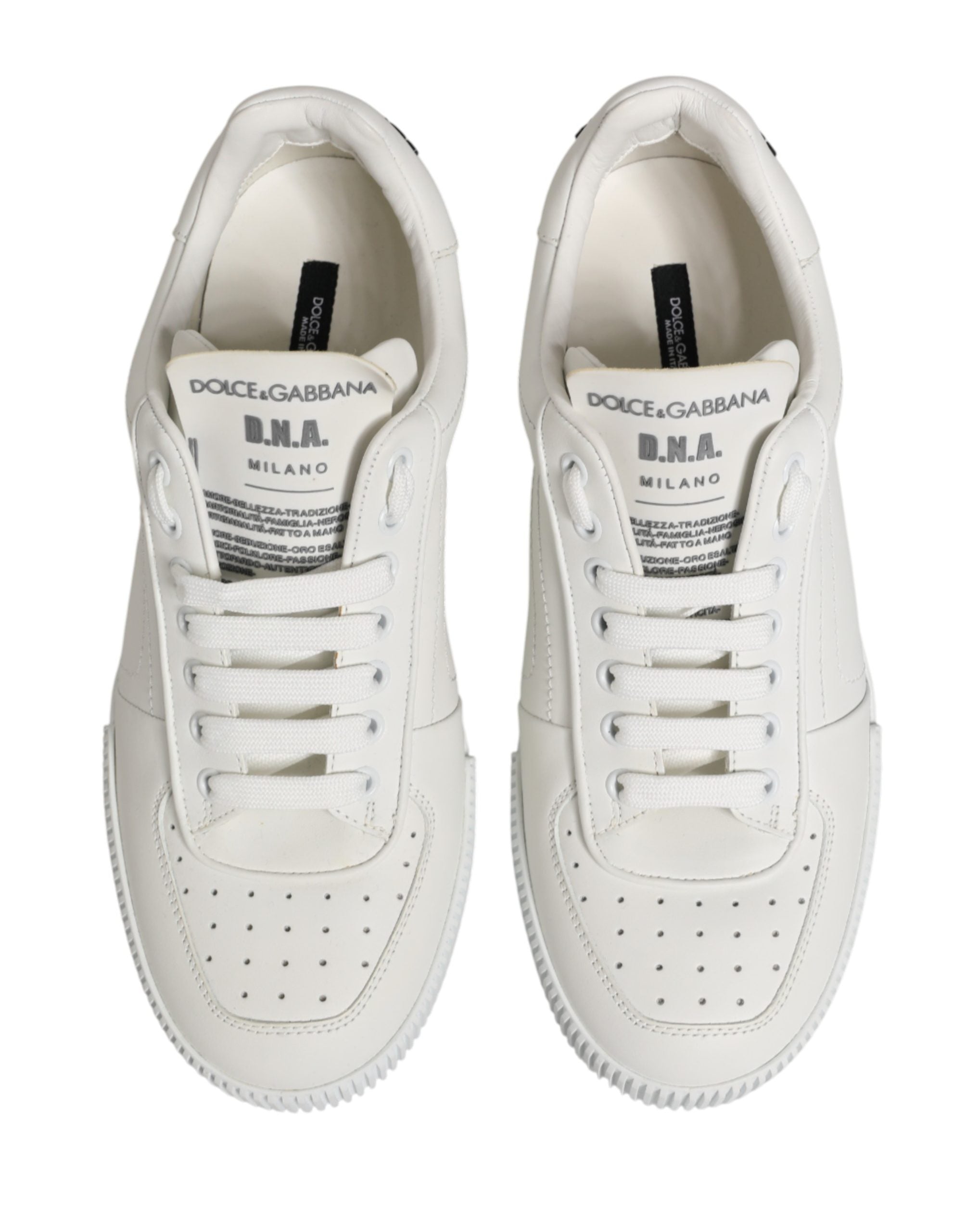 Dolce & Gabbana White Miami Leather Low Top Men Sneakers Shoes