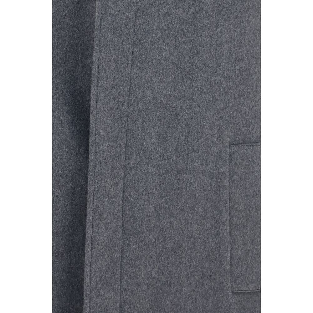 Lardini Gray Wool Oves Aries Coat
