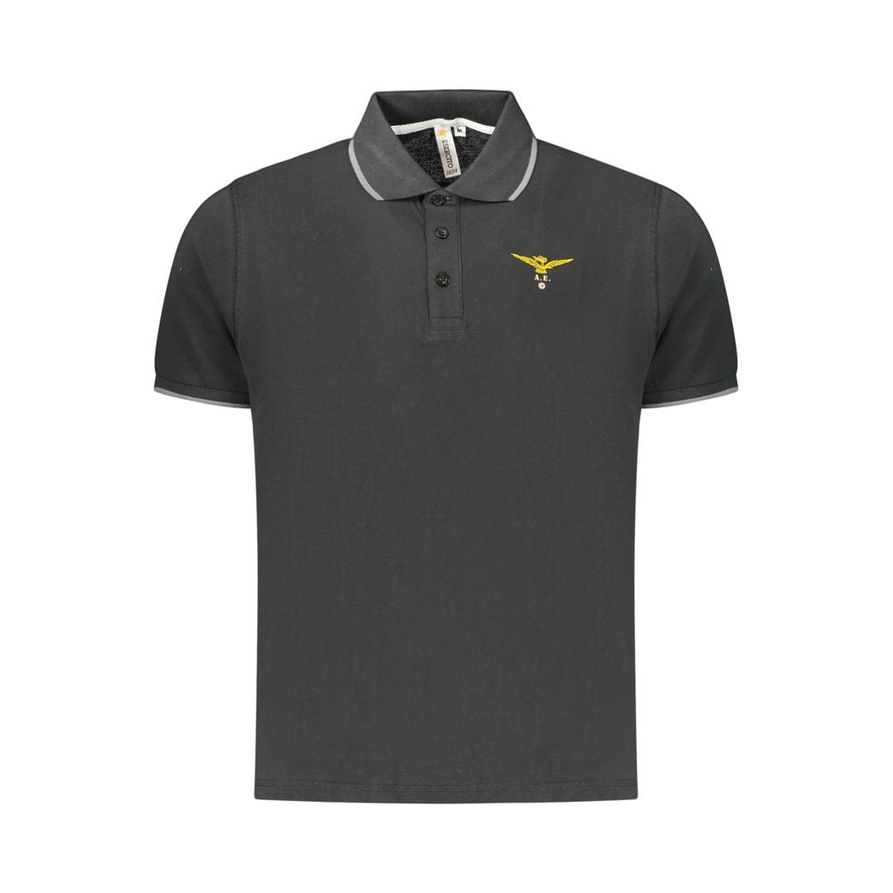 Accademia Militare Black Cotton Polo Shirt