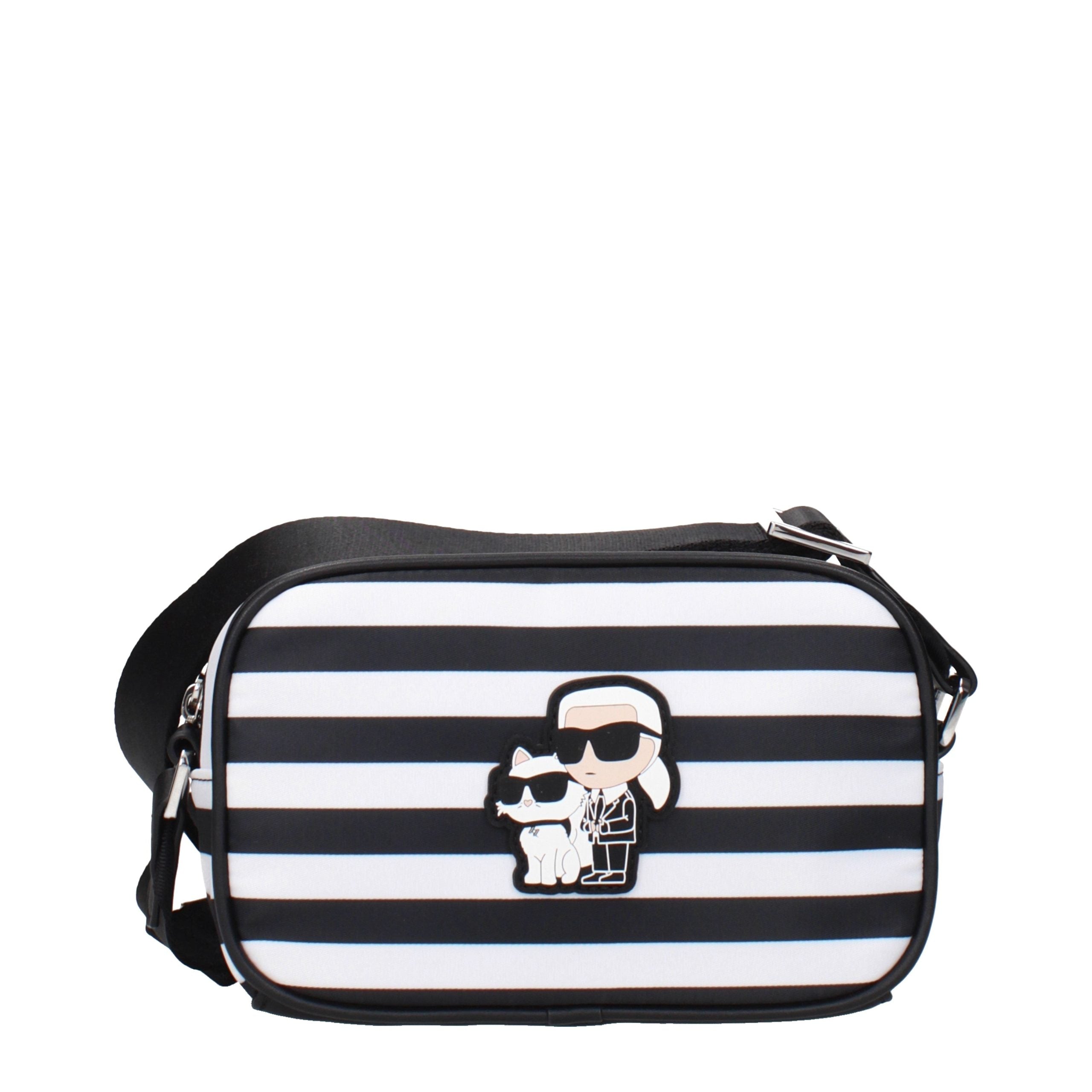 Karl Lagerfeld Black Fabric Crossbody Bag