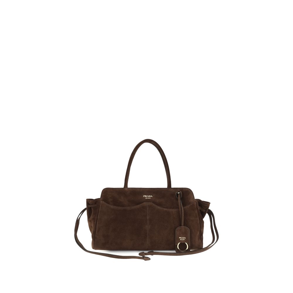 Prada Brown Suede Leather Shoulder Bag