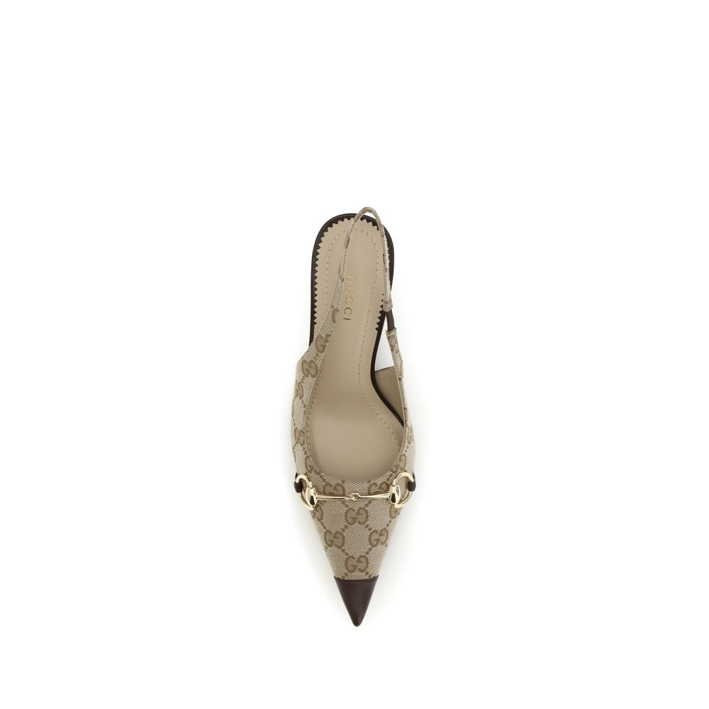 Gucci Beige Fabric High Heel Pumps