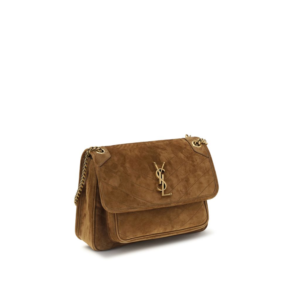 Saint Laurent Brown Suede Leather Shoulder Bag