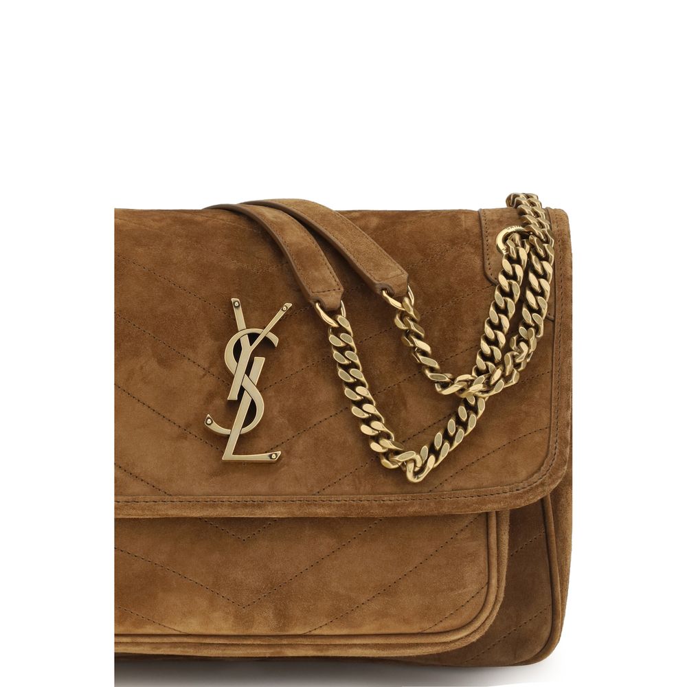 Saint Laurent Brown Suede Leather Shoulder Bag