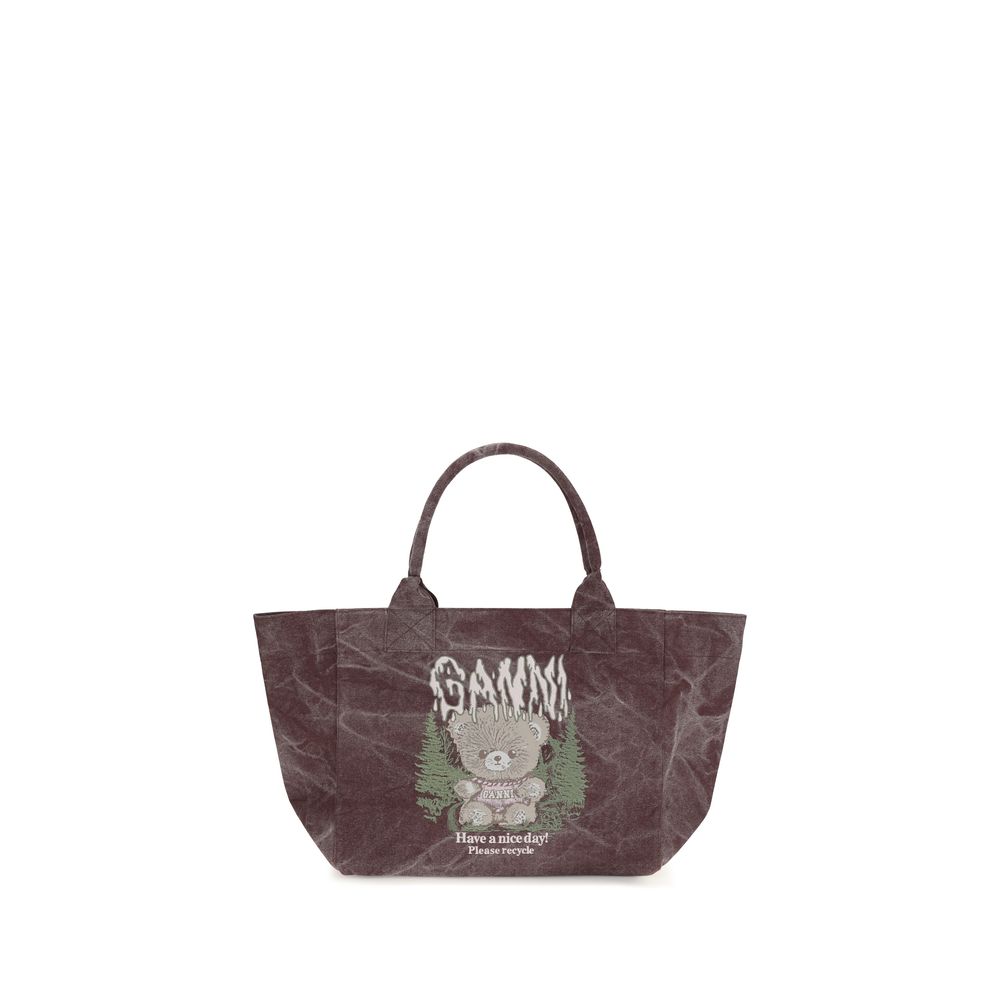 Ganni Bordeaux Cotton Shoulder Bag