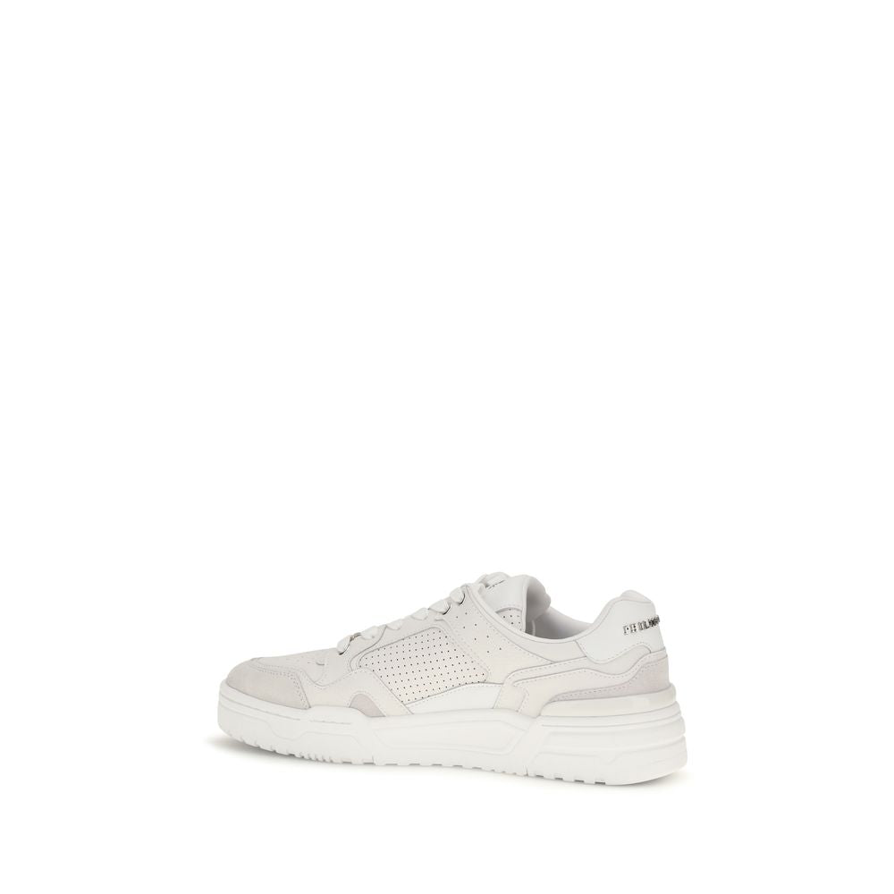 Philipp Plein White Polyester Low Top Sneakers